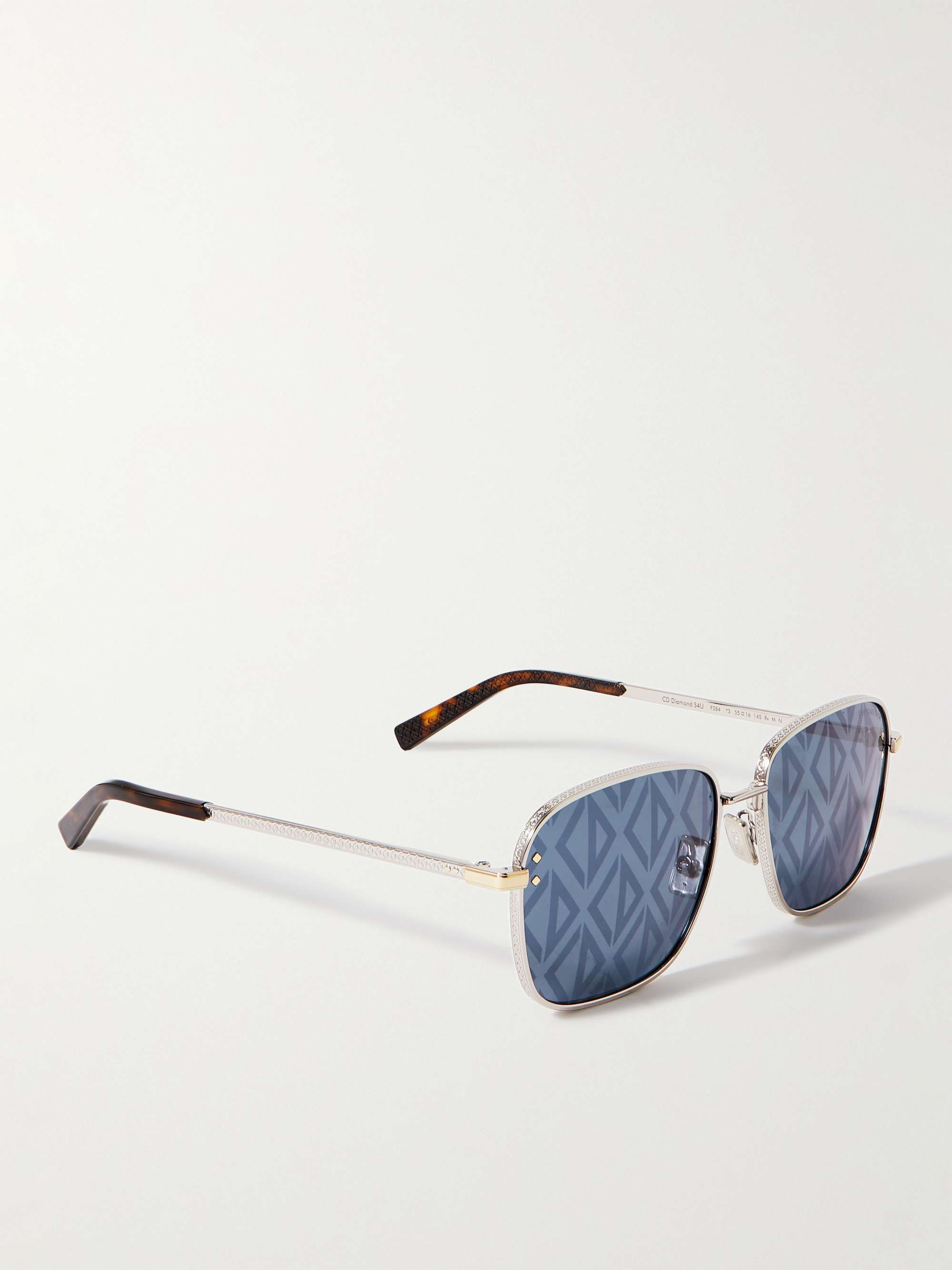 DIOR EYEWEAR CD Diamond S4U D-Frame Silver-Tone and Tortoiseshell Acetate Sunglasses