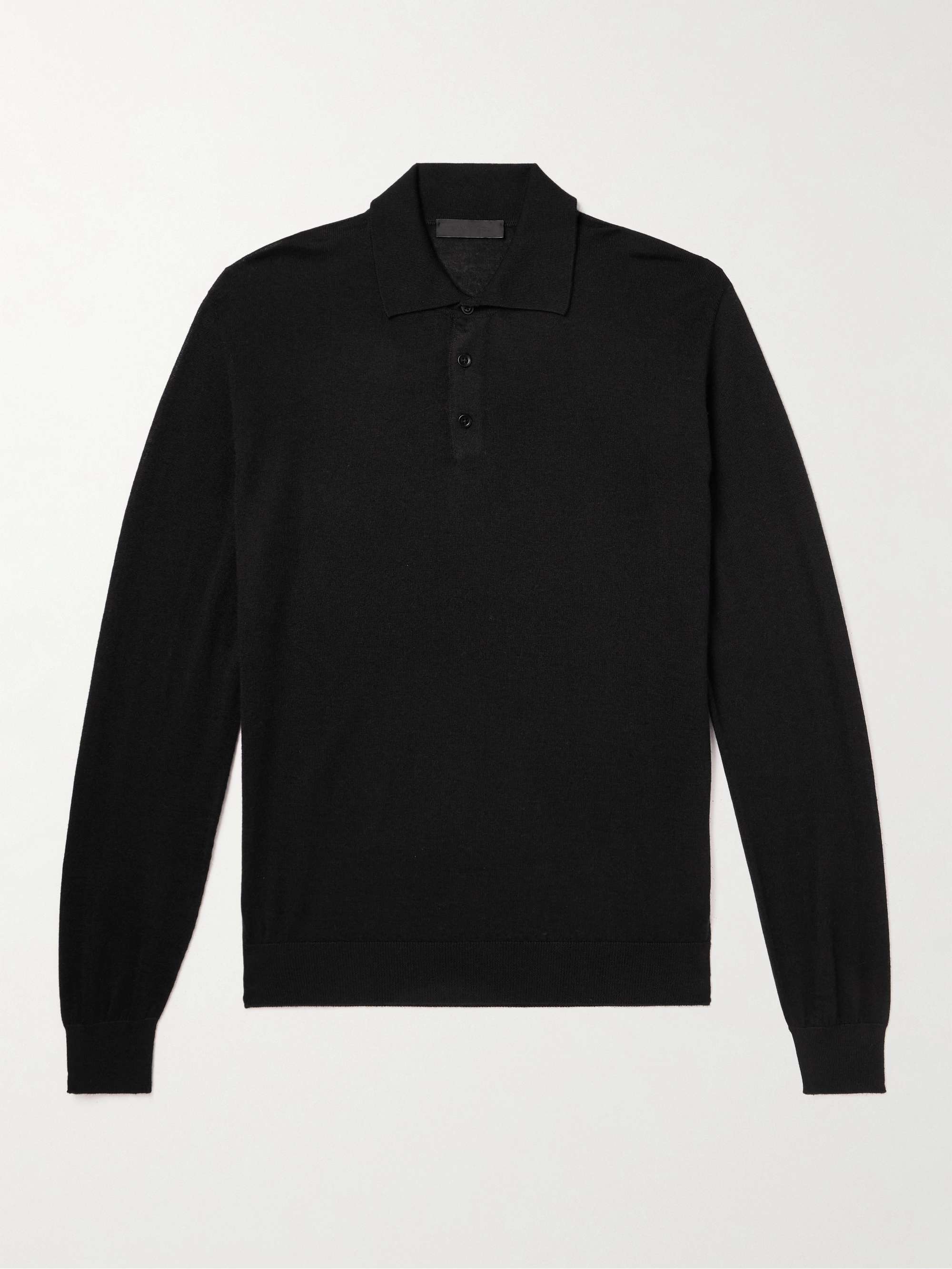 SAMAN AMEL Slim-Fit Cashmere and Silk-Blend Polo Shirt for Men | MR PORTER