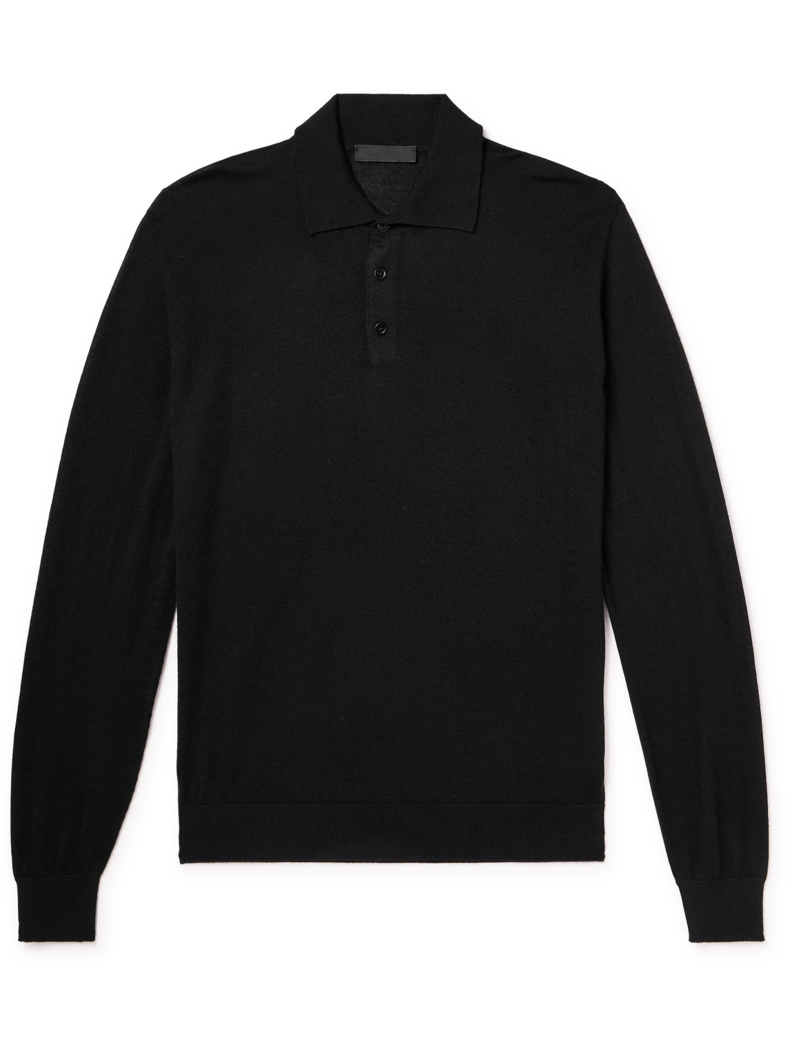 Saman Amel Slim-fit Cashmere And Silk-blend Polo Shirt In Black