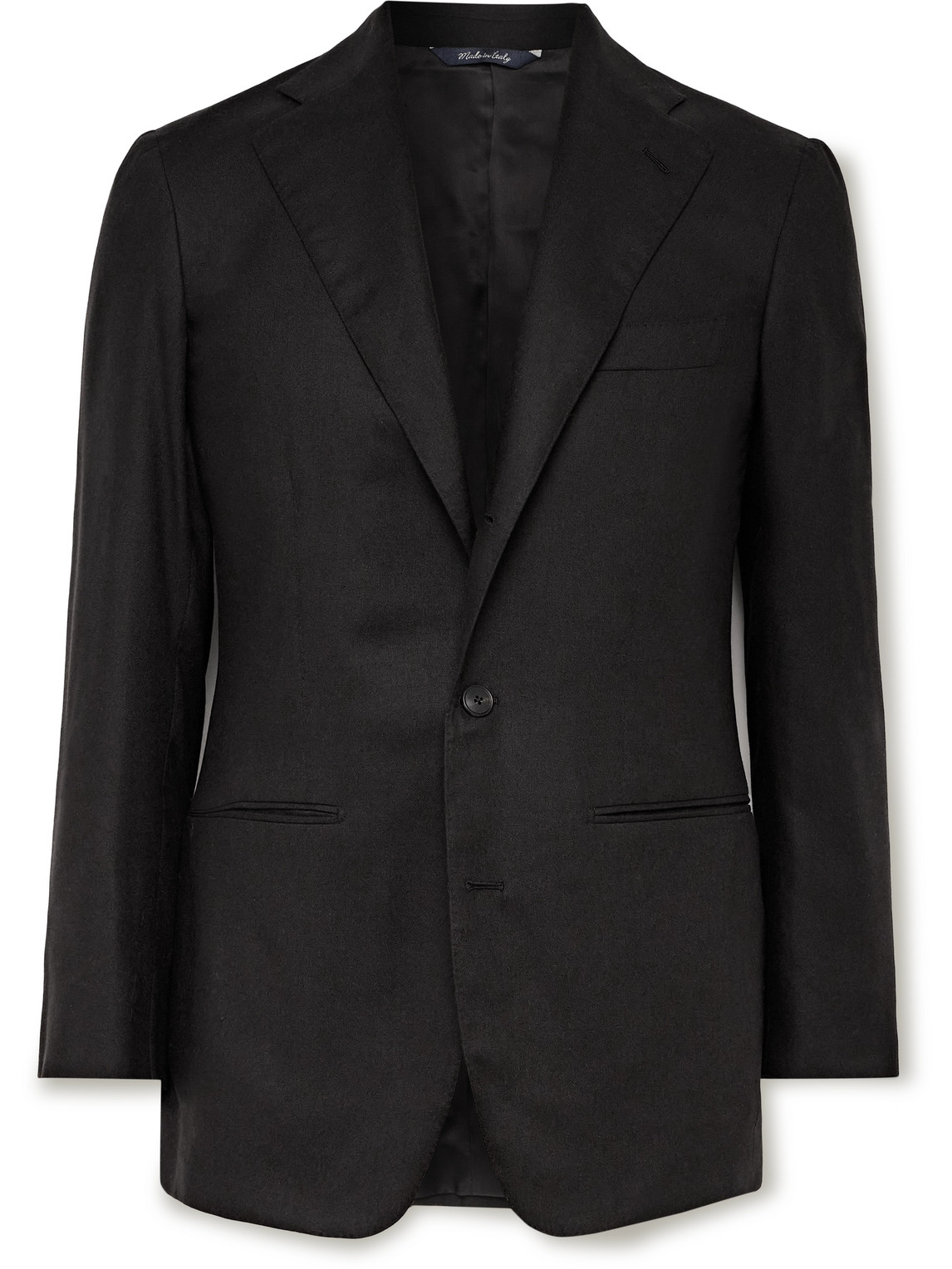 Saman Amel Slim-fit Silk And Cashmere-blend Blazer In Black