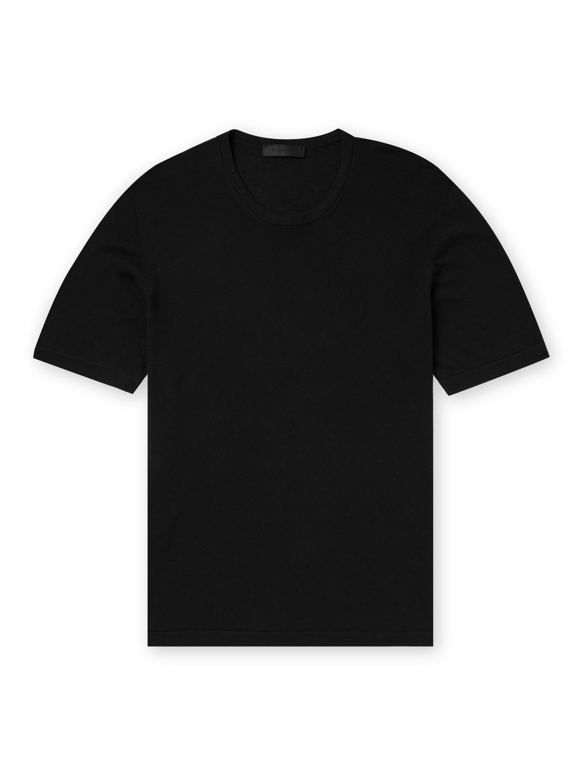 Saman Amel Cashmere-blend Knitted T-shirt In Black