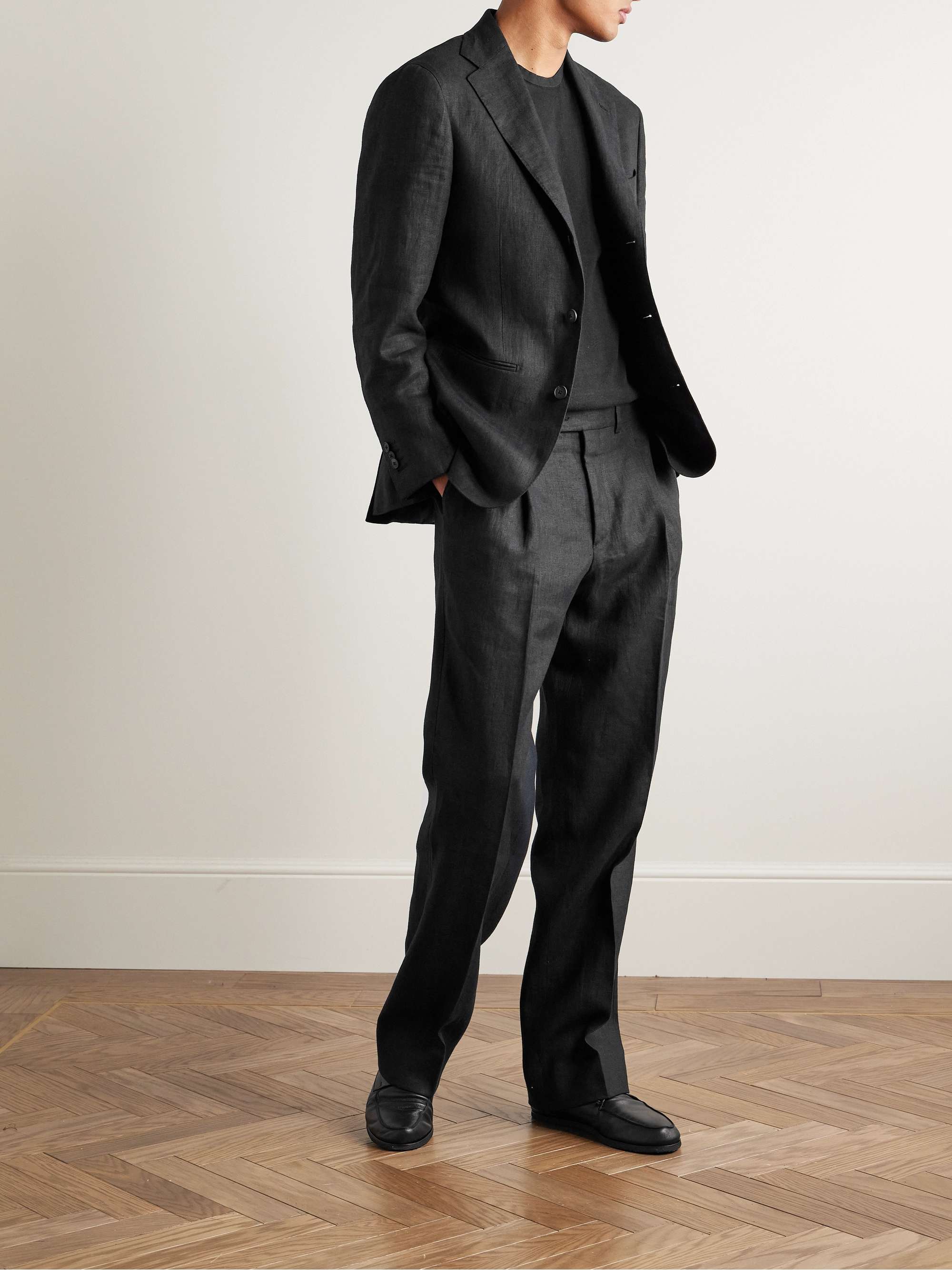 Pleated suit trousers sales