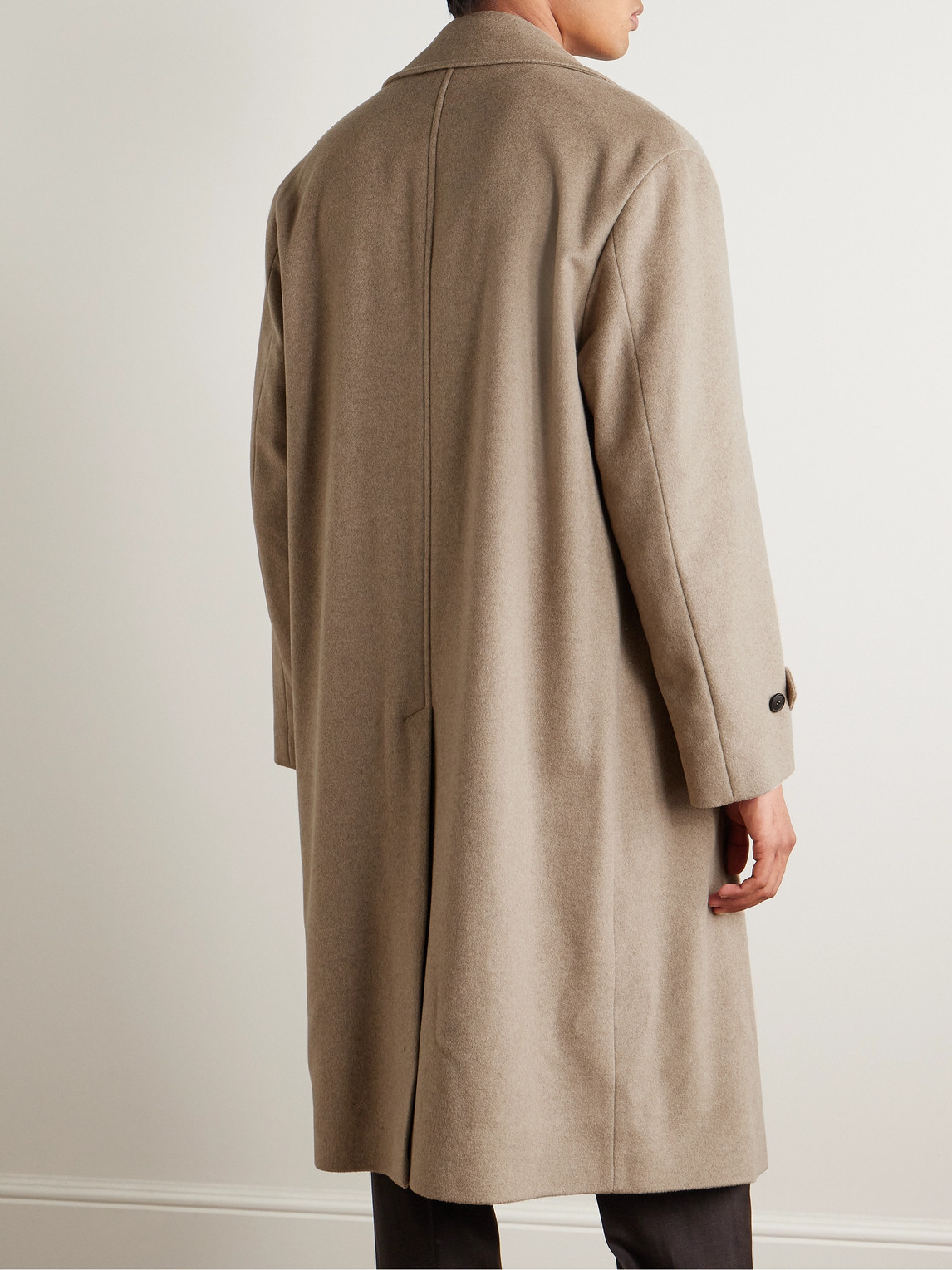 Shop Saman Amel Double-breasted Cashmere Coat In Neutrals