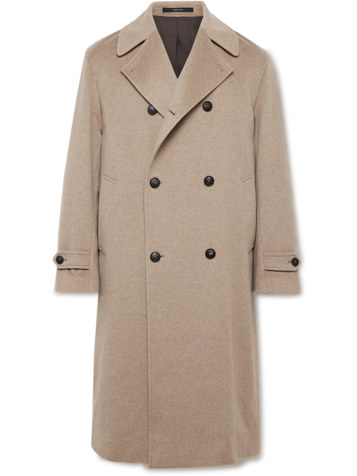 Saman Amel Double-breasted Cashmere Coat In Neutrals