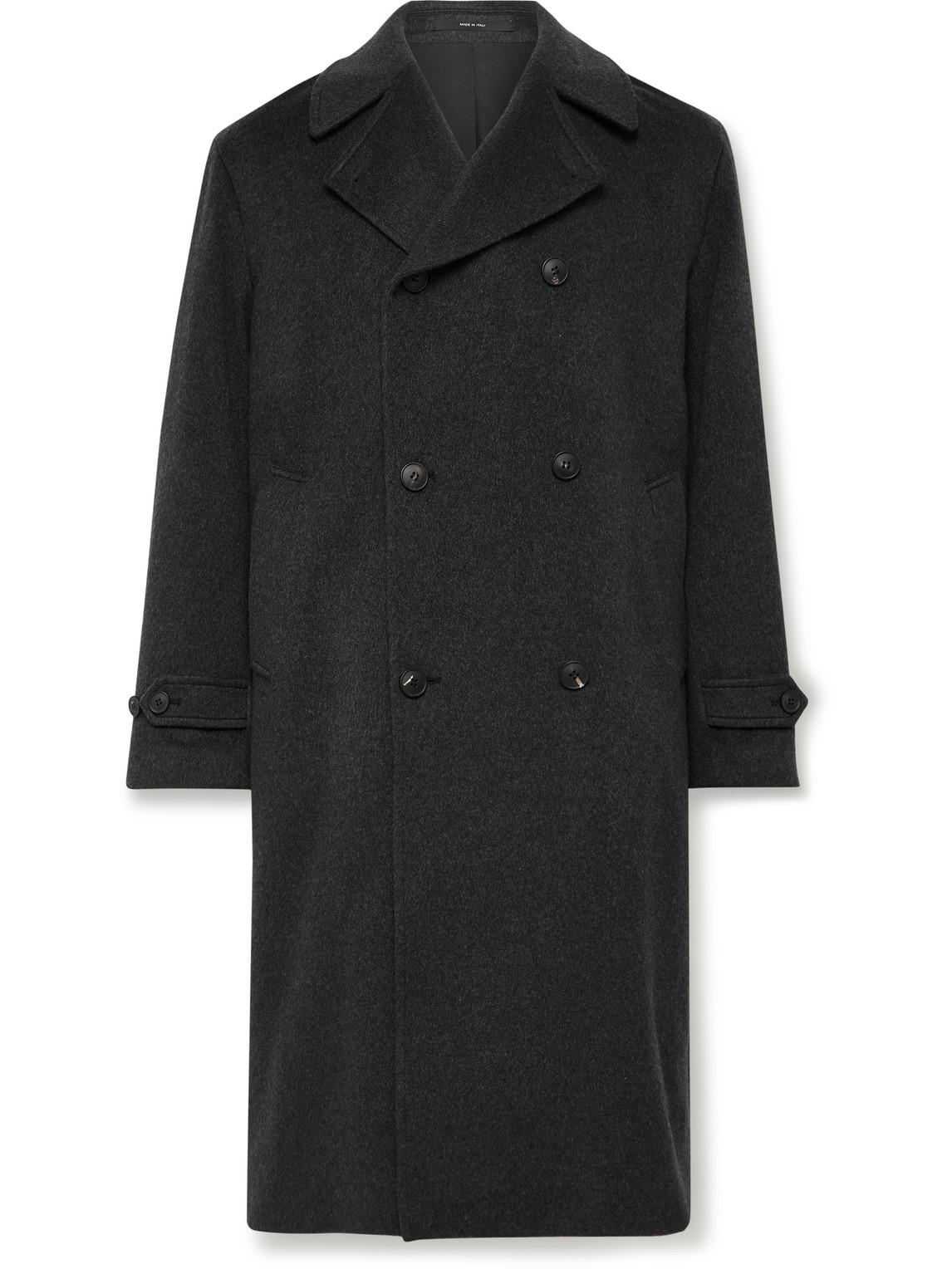 Saman Amel Double-breasted Brushed-cashmere Overcoat In Gray