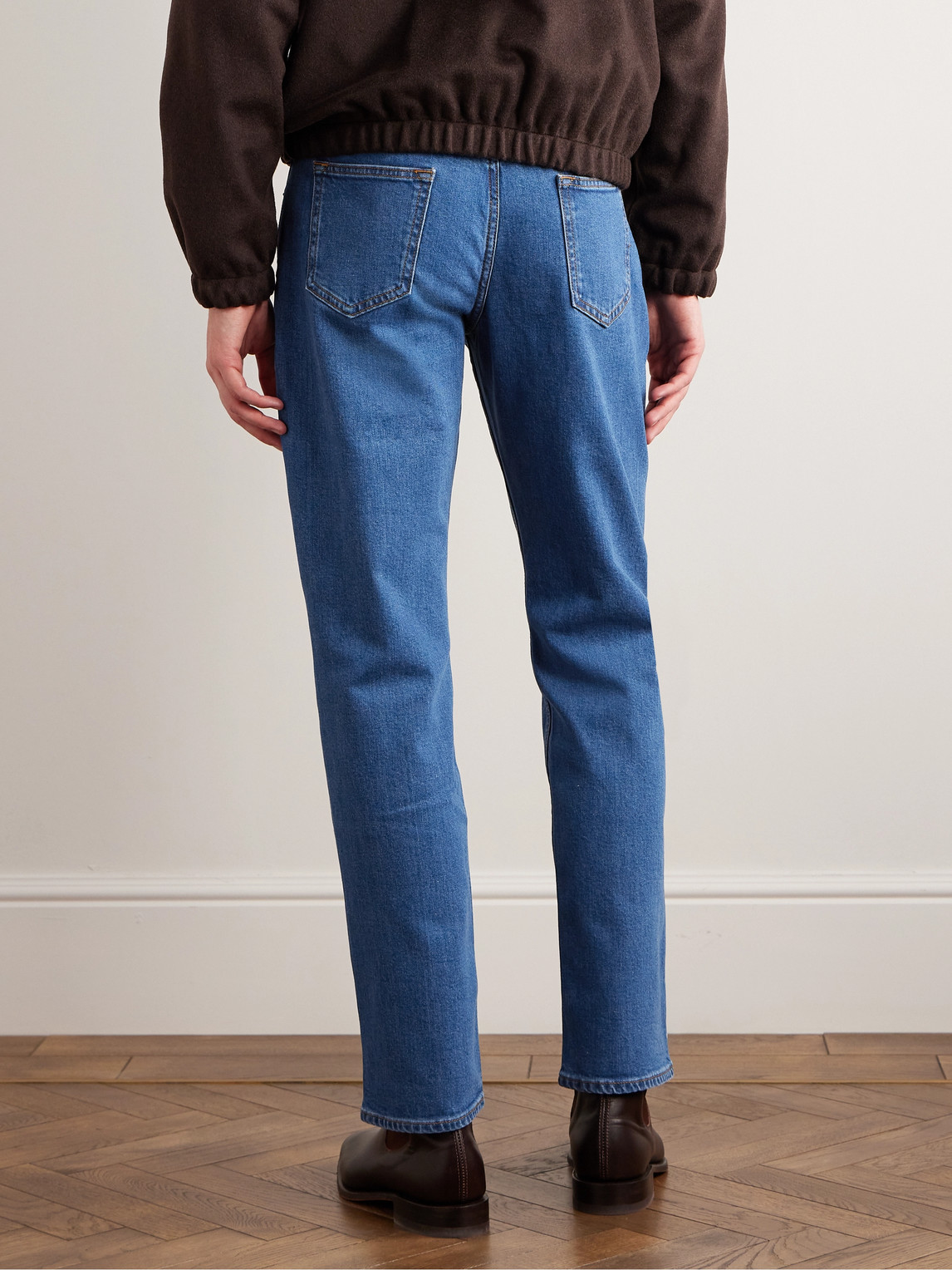 Shop Saman Amel Slim-fit Straight-leg Jeans In Blue
