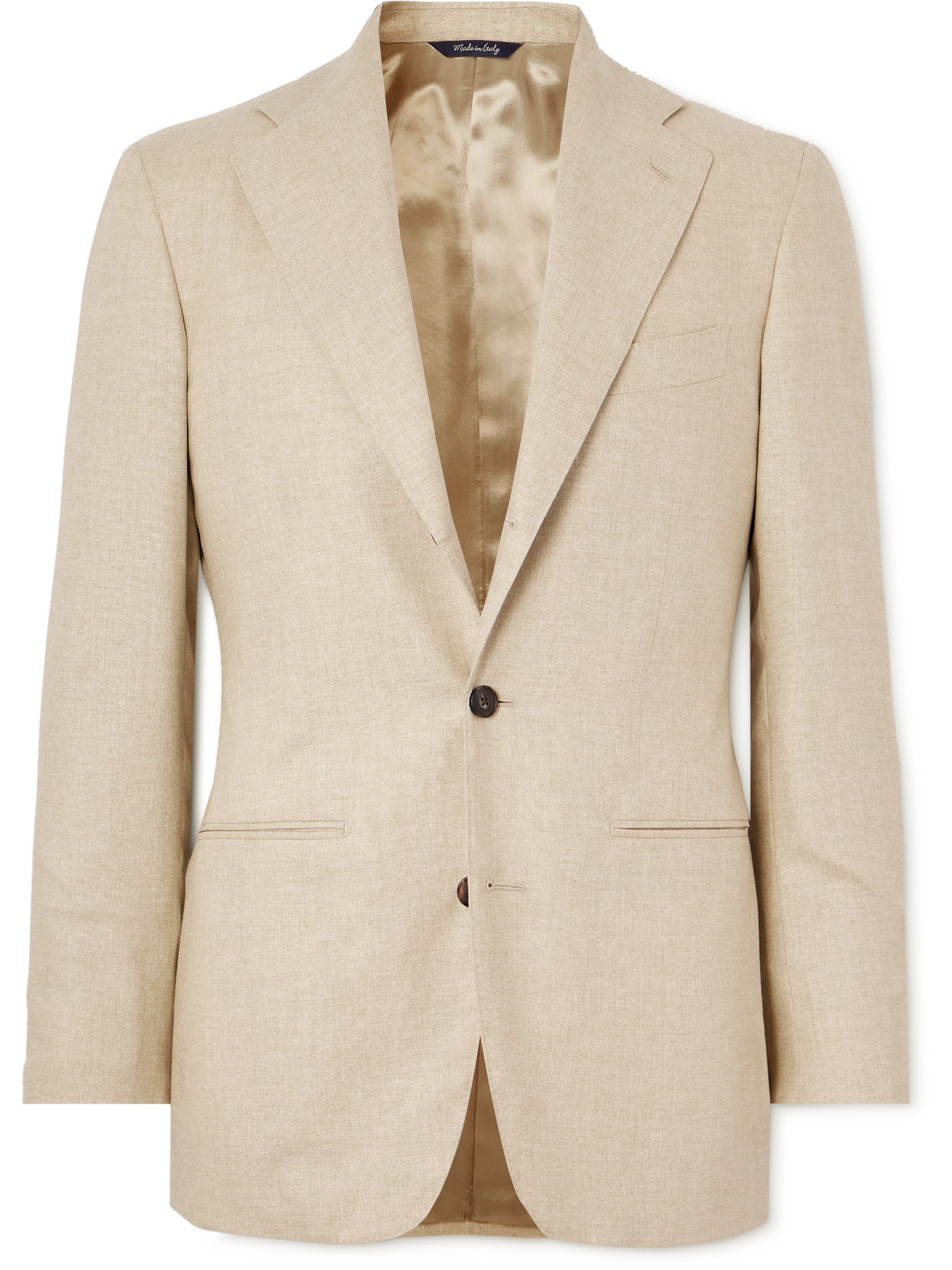 Saman Amel Slim-fit Unstructured Silk And Cashmere-blend Blazer In Neutrals
