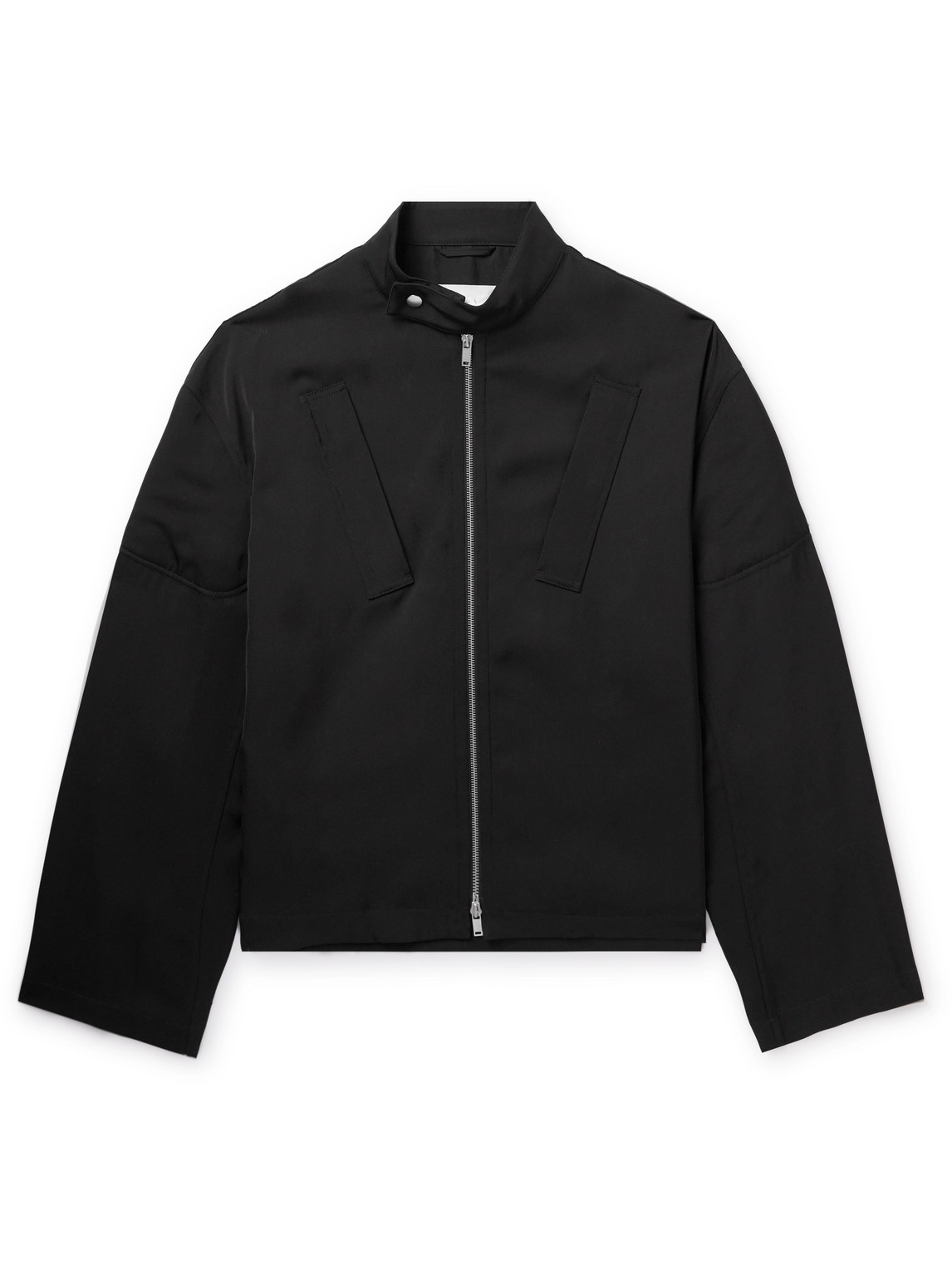 Jil Sander Twill Bomber Jacket In Black