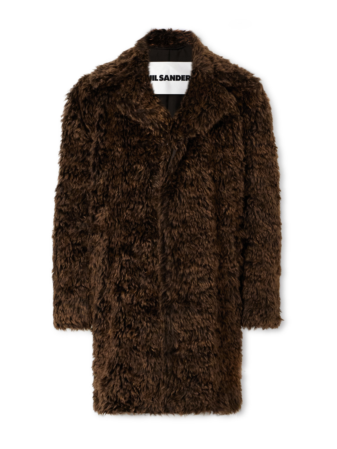 Jil Sander Oversized Mohair And Cotton-blend Coat In Brown