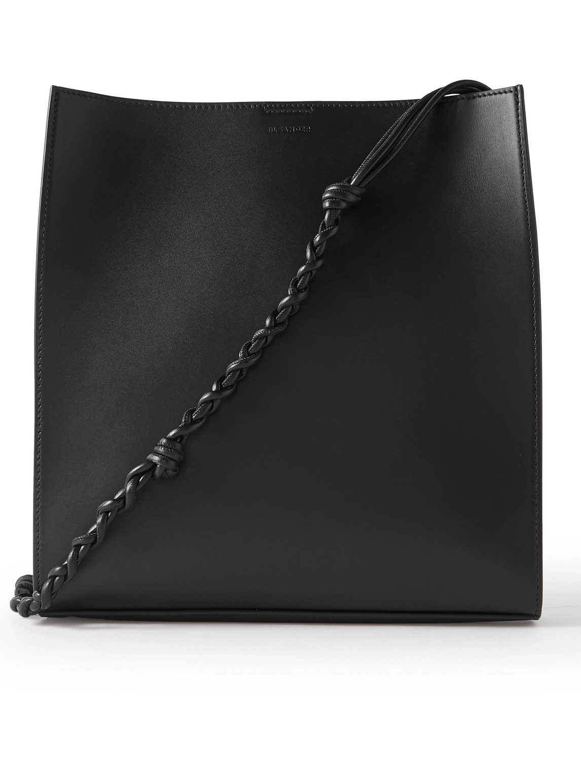 Jil Sander Tangle Medium Leather Messenger Bag In Black