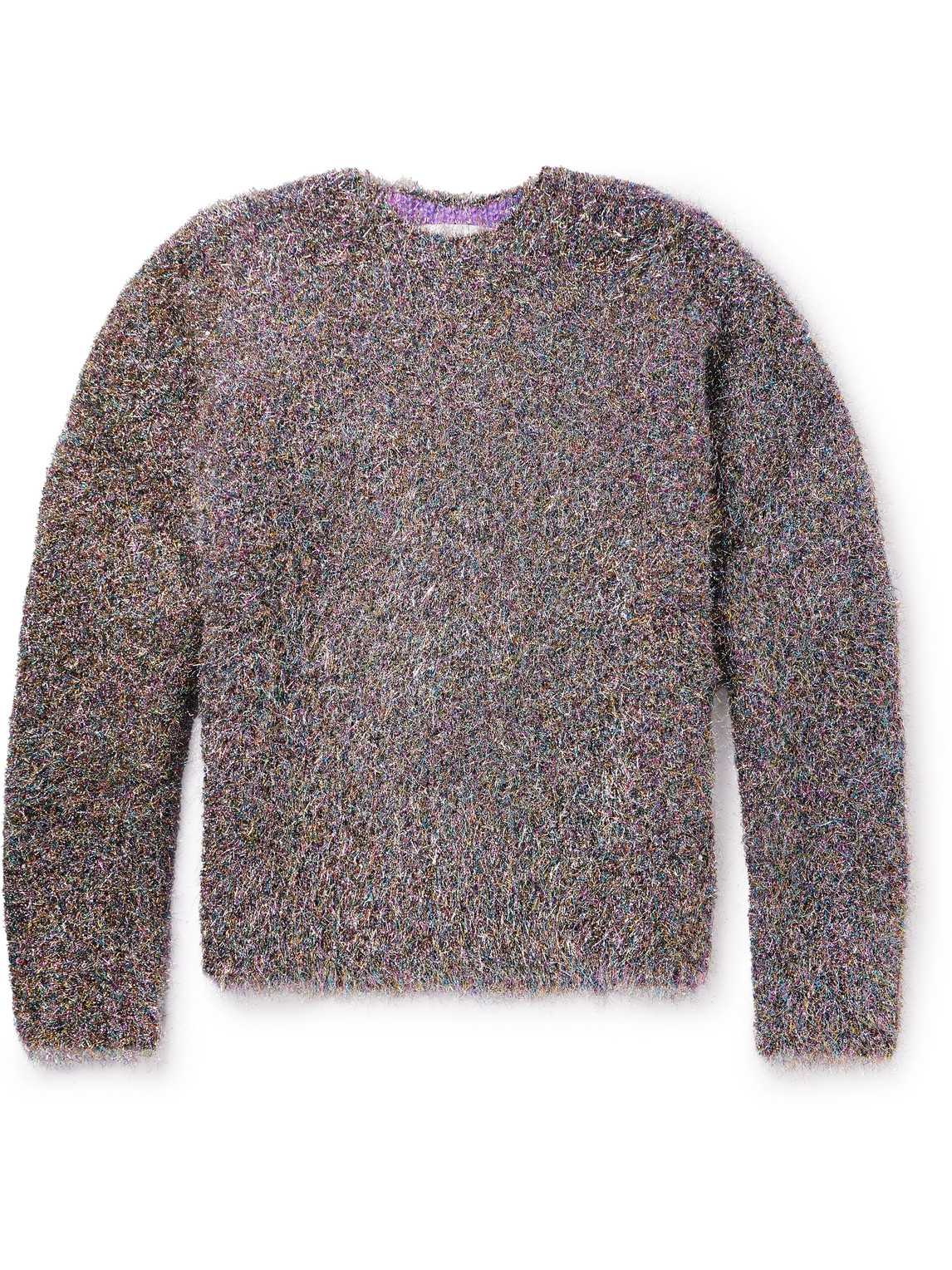 Jil Sander Metallic Knit Sweater In Gray