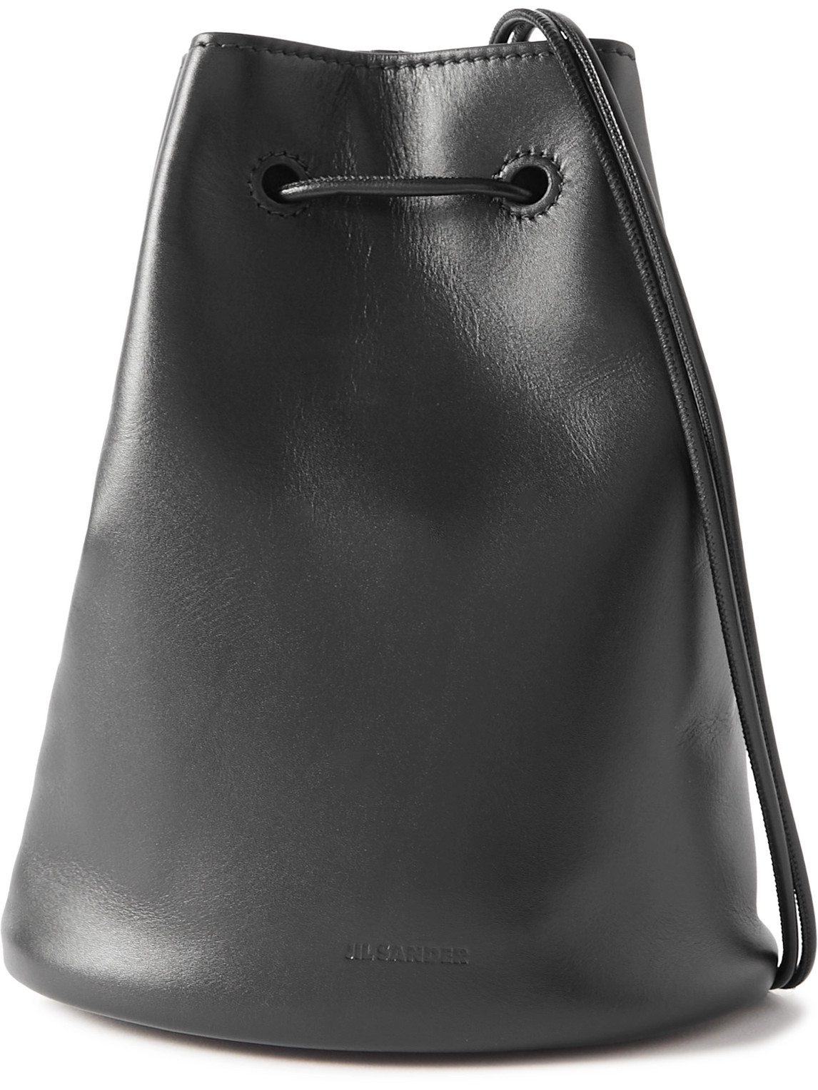 Jil Sander Leather Bucket Bag In Black