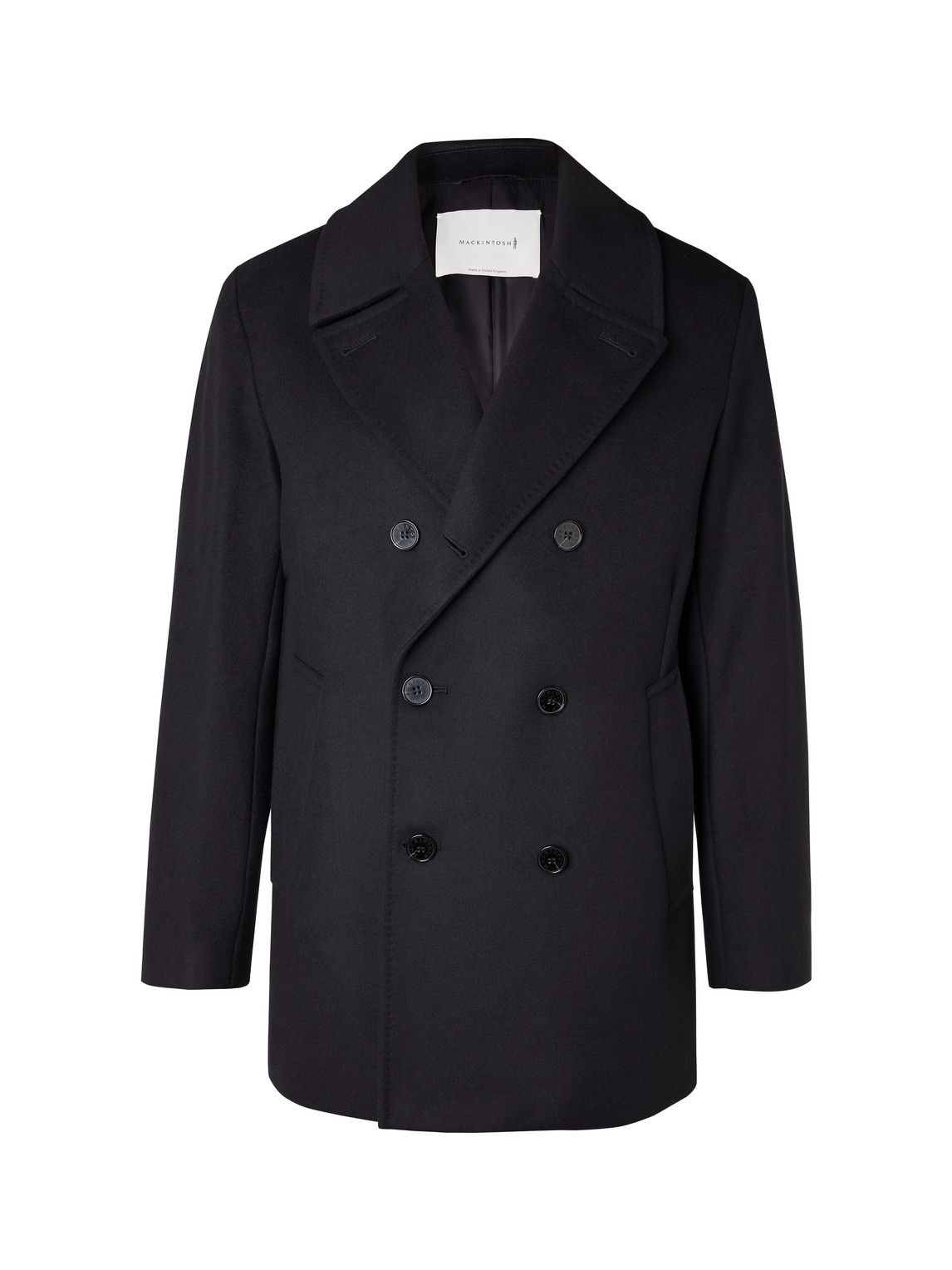 Mackintosh Dalton Wool And Cashmere-blend Peacoat In Blue