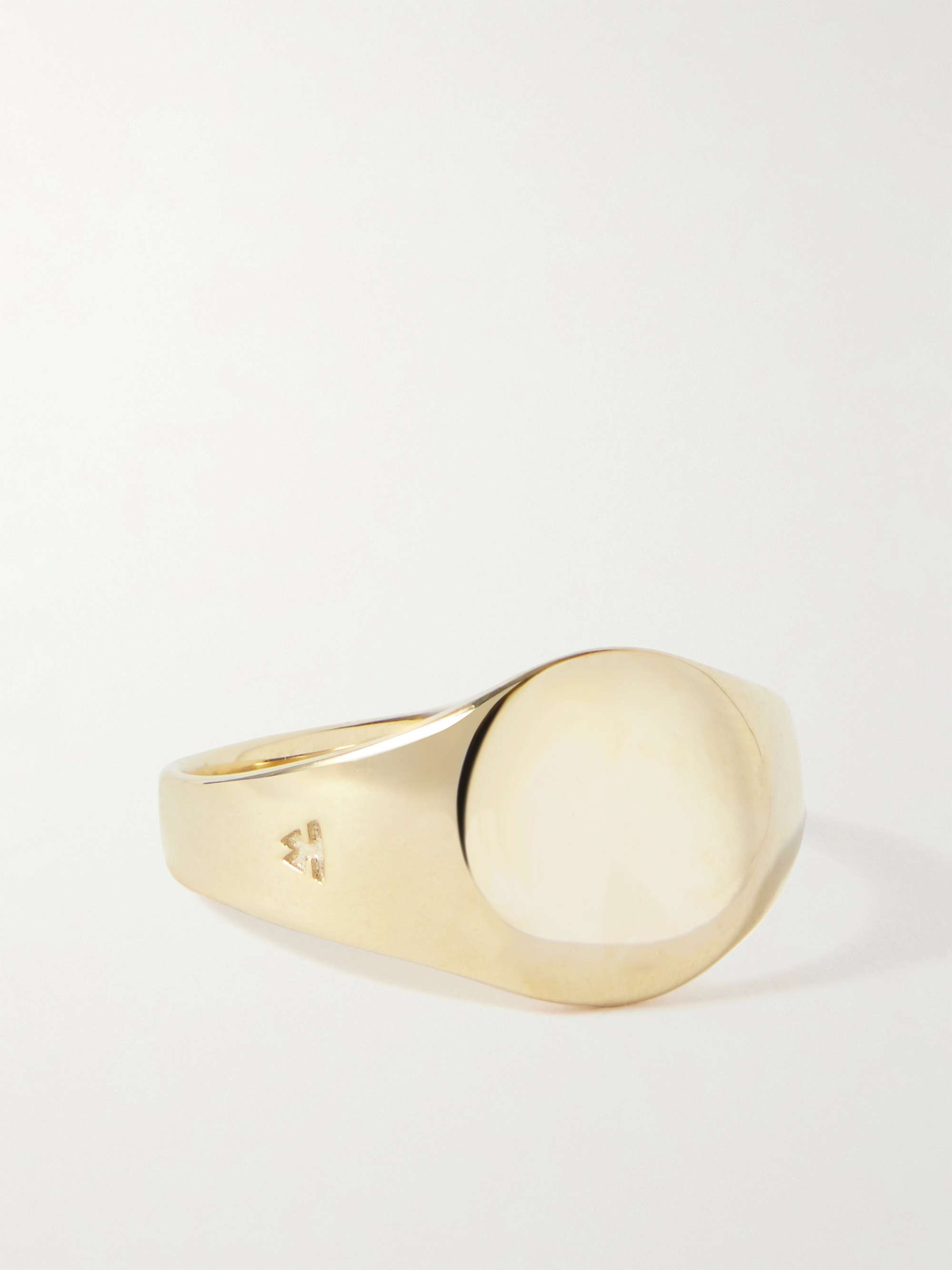 TOM WOOD Mini Signet Recycled Gold Ring for Men | MR PORTER