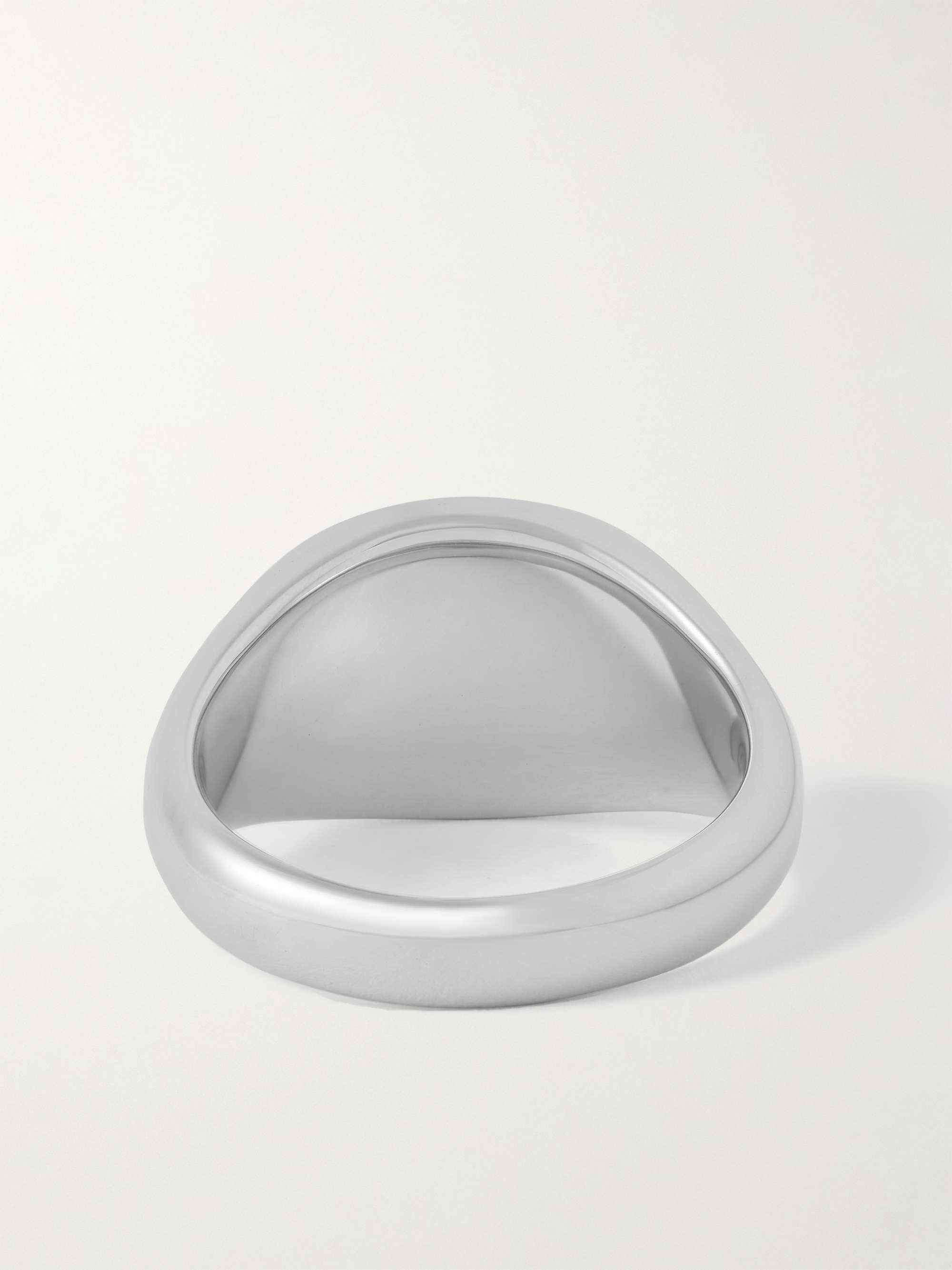 TOM WOOD Ivy Rhodium Plated Recycled Silver Signet Ring for Men
