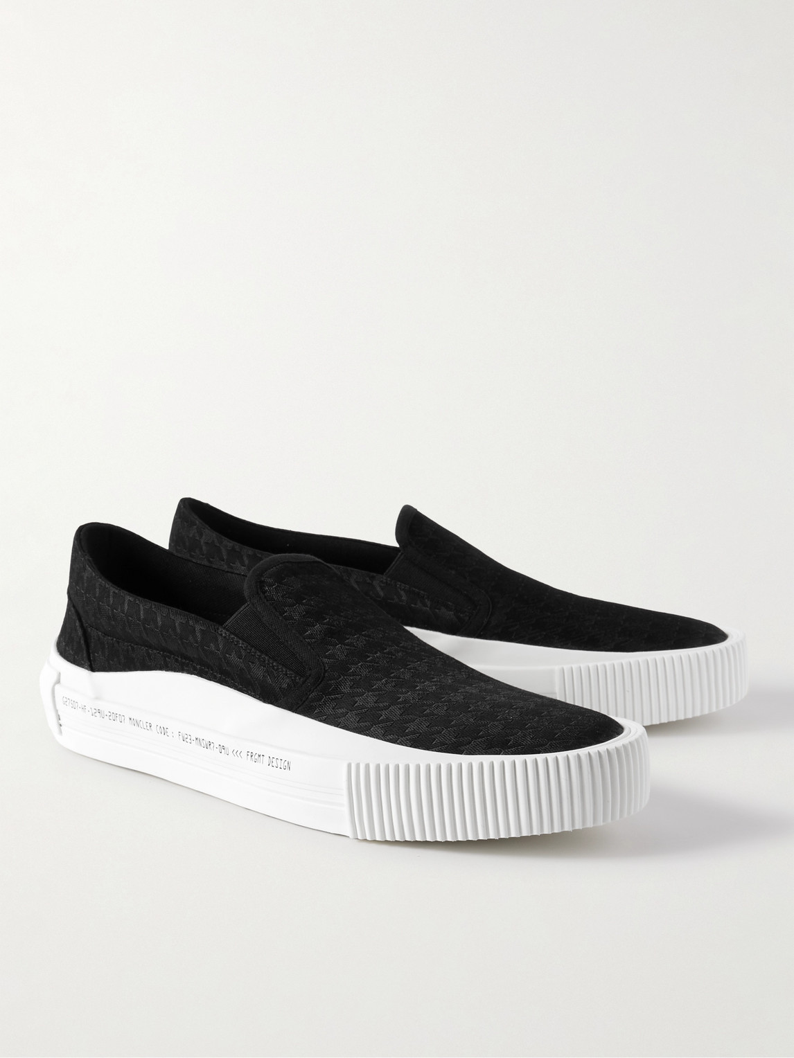 Shop Moncler Genius 7 Moncler Frgmt Hiroshi Fujiwara Jacquard Slip-on Sneakers In Black