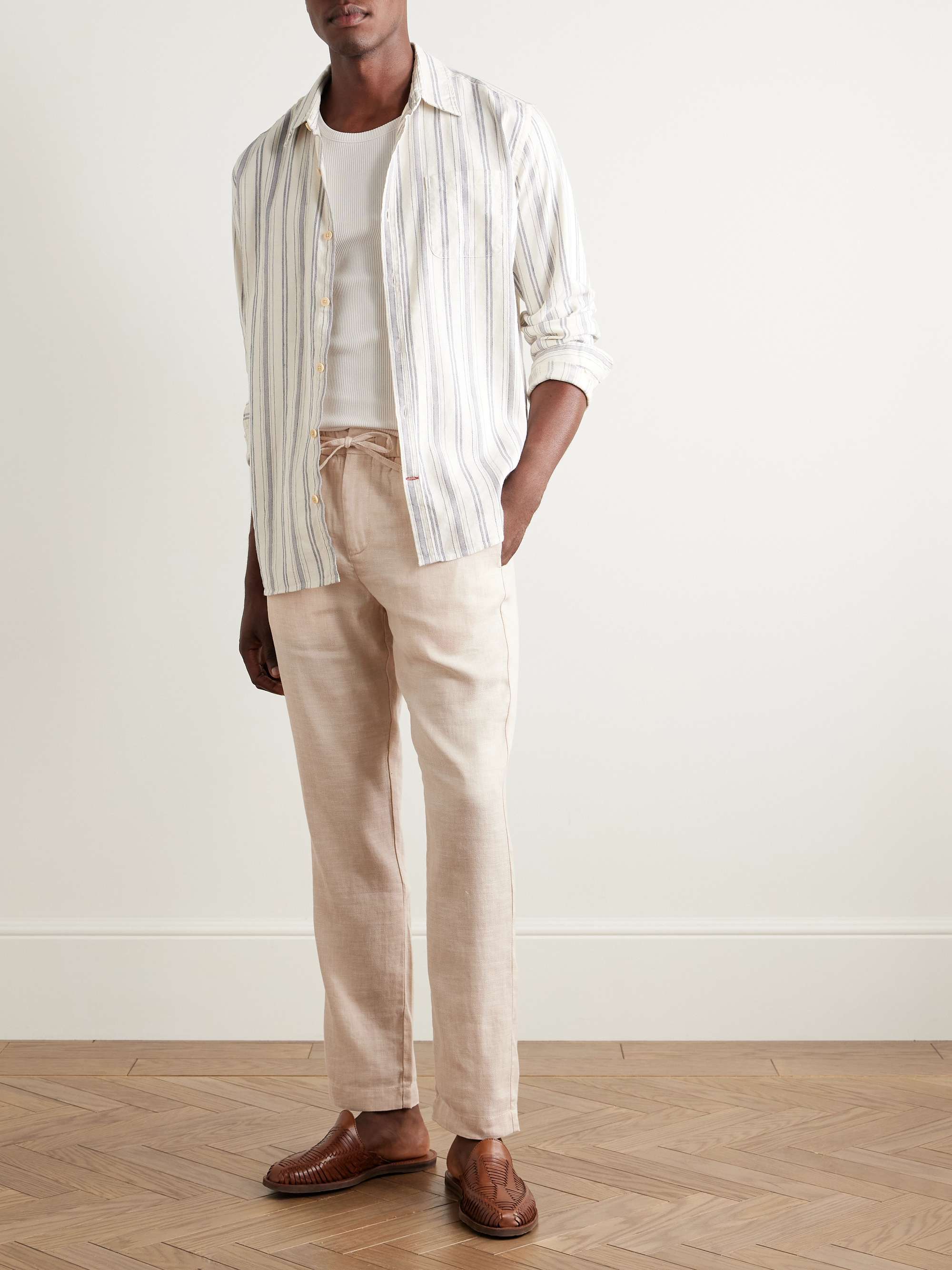 MR P. Garment-Dyed Linen Shirt for Men