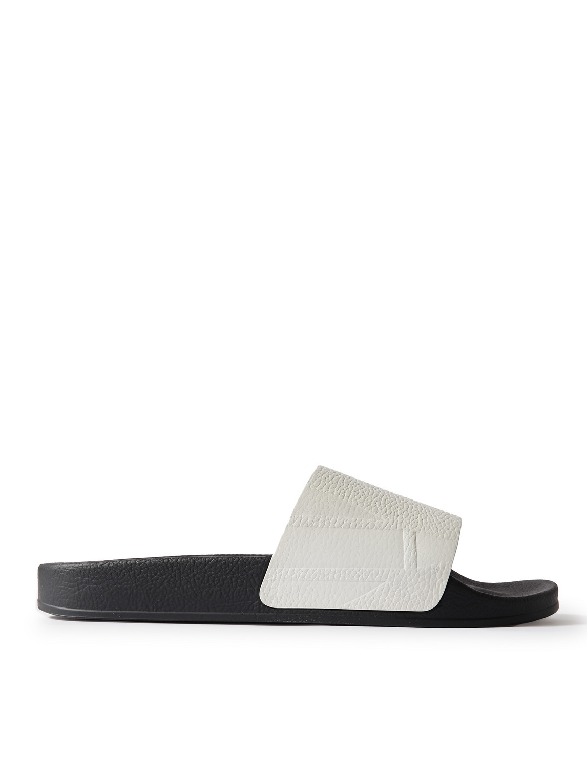 Frescobol Carioca Humberto Debossed Full-grain Leather Slides In White