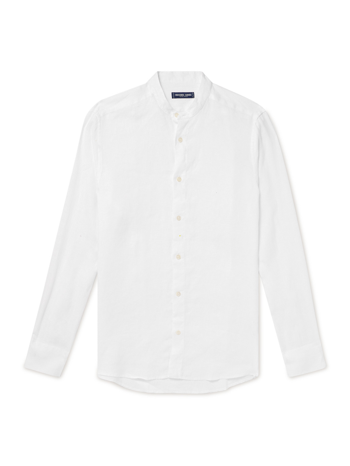 Frescobol Carioca Jorge Grandad-collar Linen Shirt In White