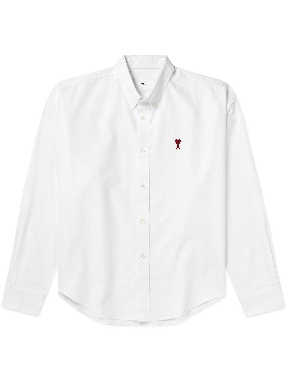 AMI PARIS Embroidered Cotton Oxford Shirt
