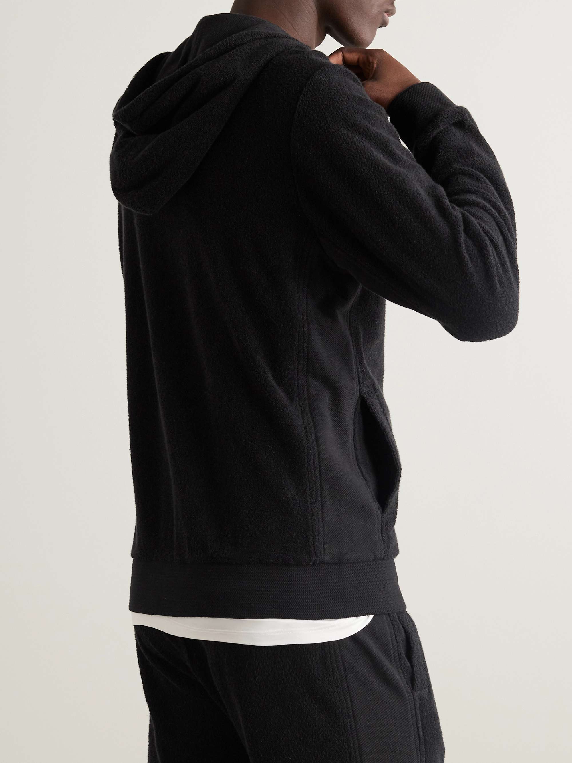 ORLEBAR BROWN Mathers Panelled Organic Cotton-Terry and Jersey Zip-Up Hoodie