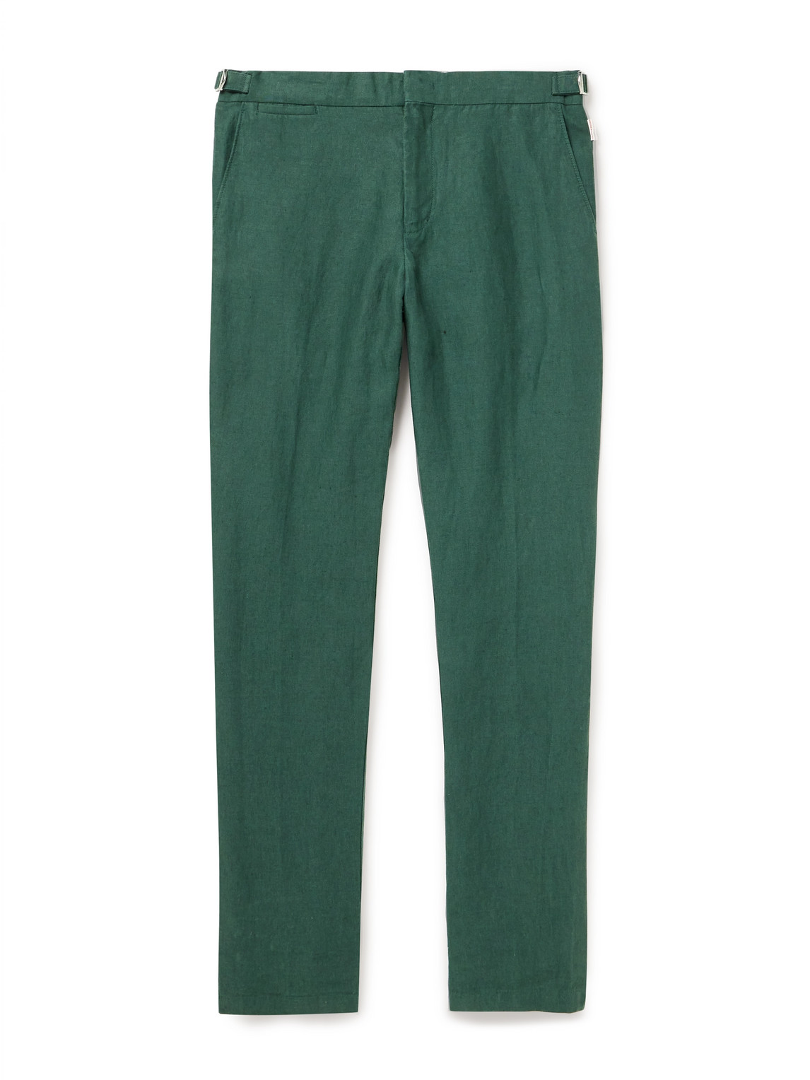 Orlebar Brown Griffon Straight-leg Linen Trousers In Green