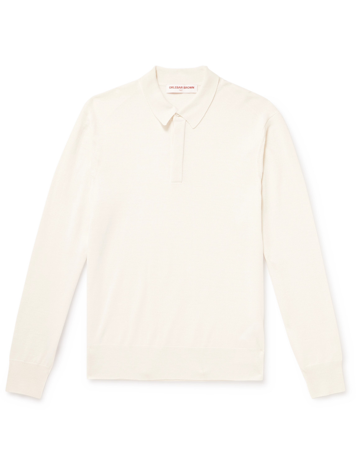Orlebar Brown Ebro Striped Merino Wool Polo Shirt In White