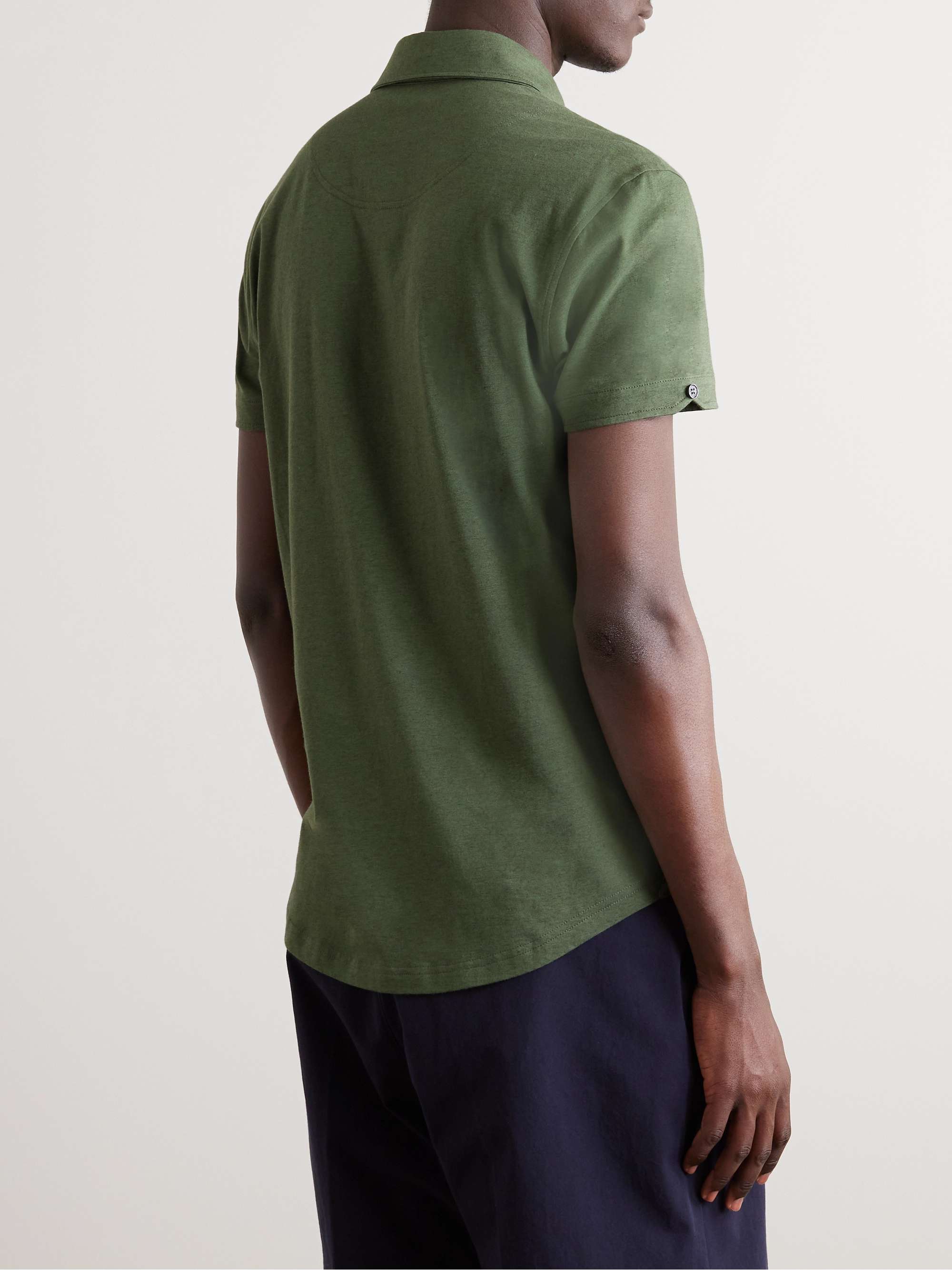 ORLEBAR BROWN + 007 Sebastian Cotton and Silk-Blend Polo Shirt