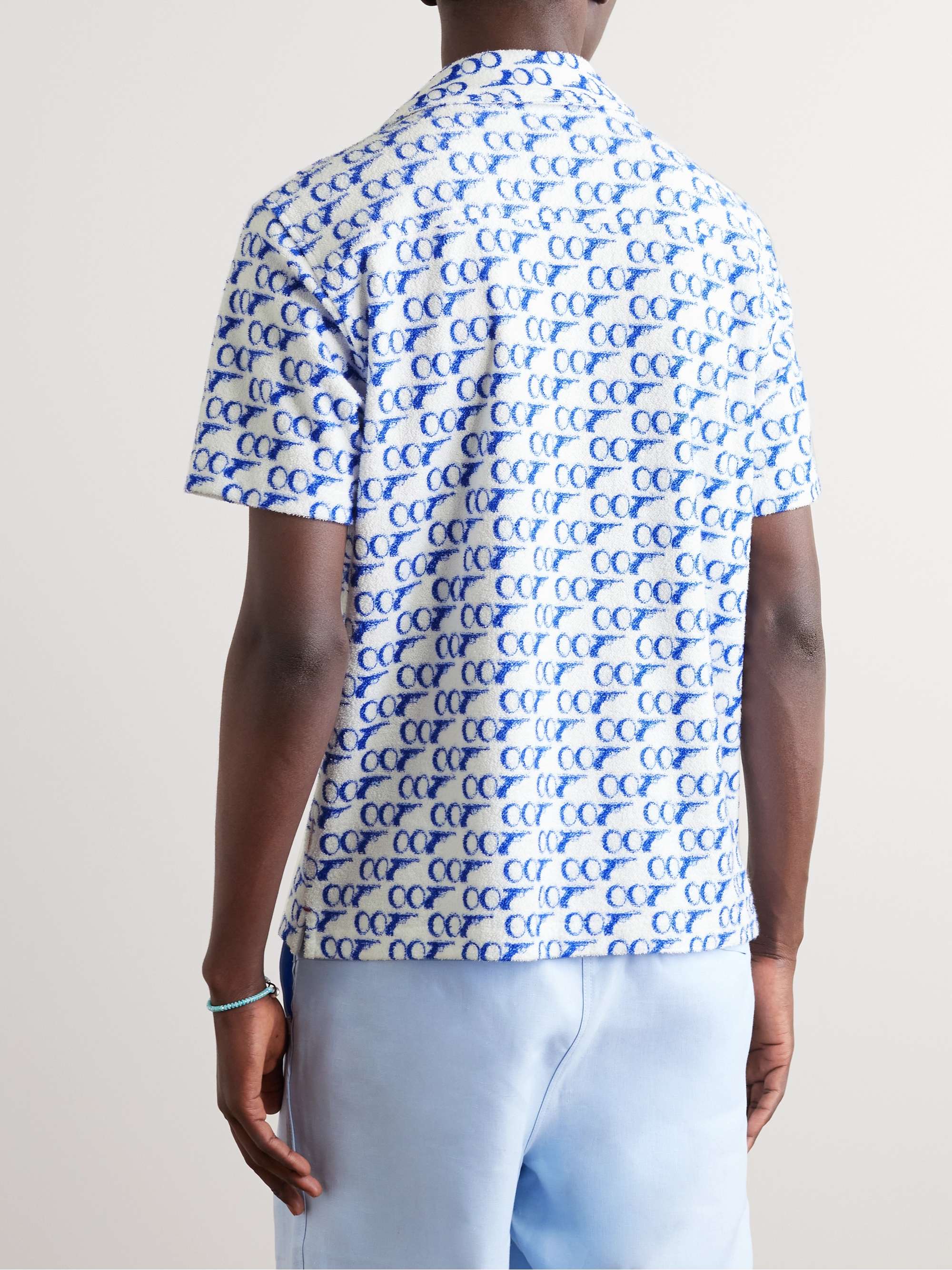 ORLEBAR BROWN + 007 Howell Camp-Collar Printed Cotton-Terry Shirt