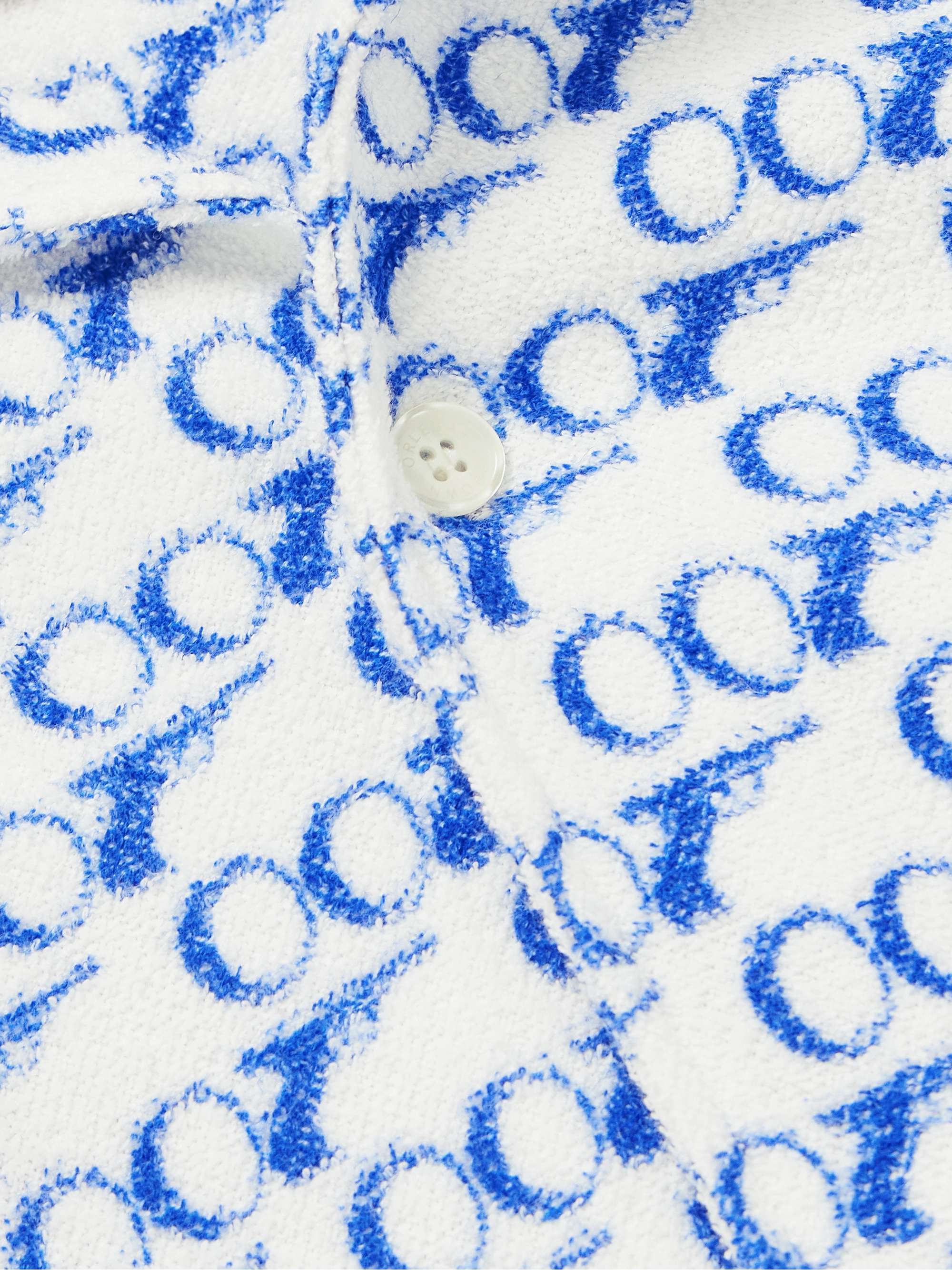 ORLEBAR BROWN + 007 Howell Camp-Collar Printed Cotton-Terry Shirt