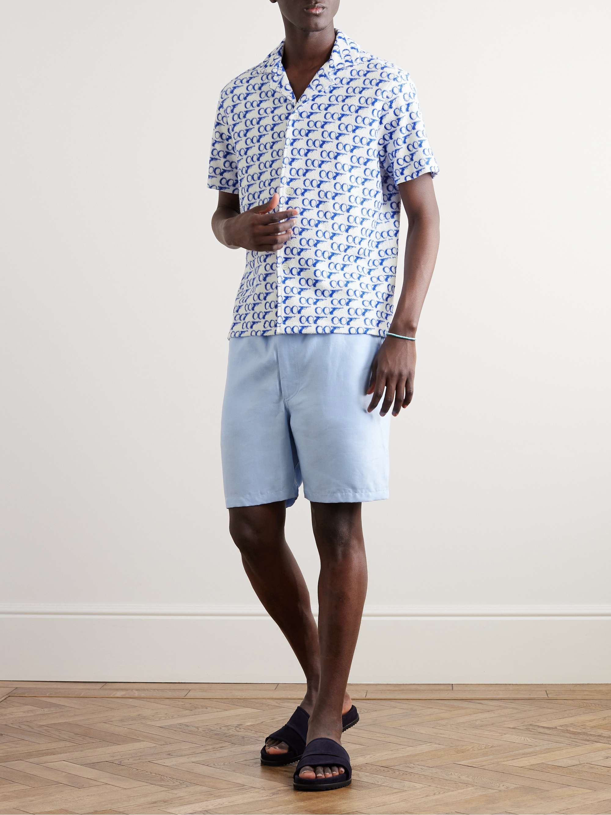 ORLEBAR BROWN + 007 Howell Camp-Collar Printed Cotton-Terry Shirt