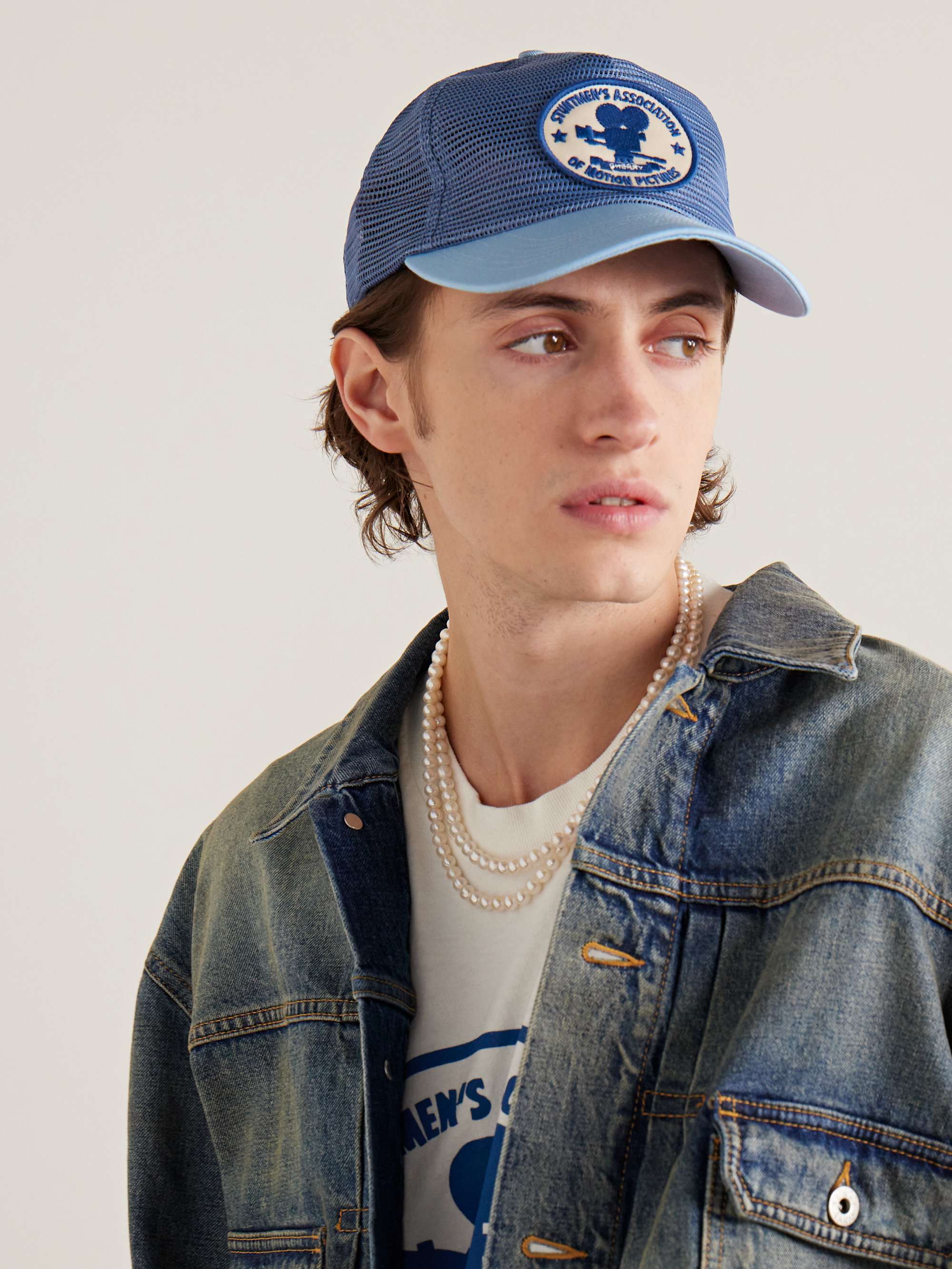 CHERRY LOS ANGELES LogoAppliquéd Mesh and Twill Baseball Cap for Men