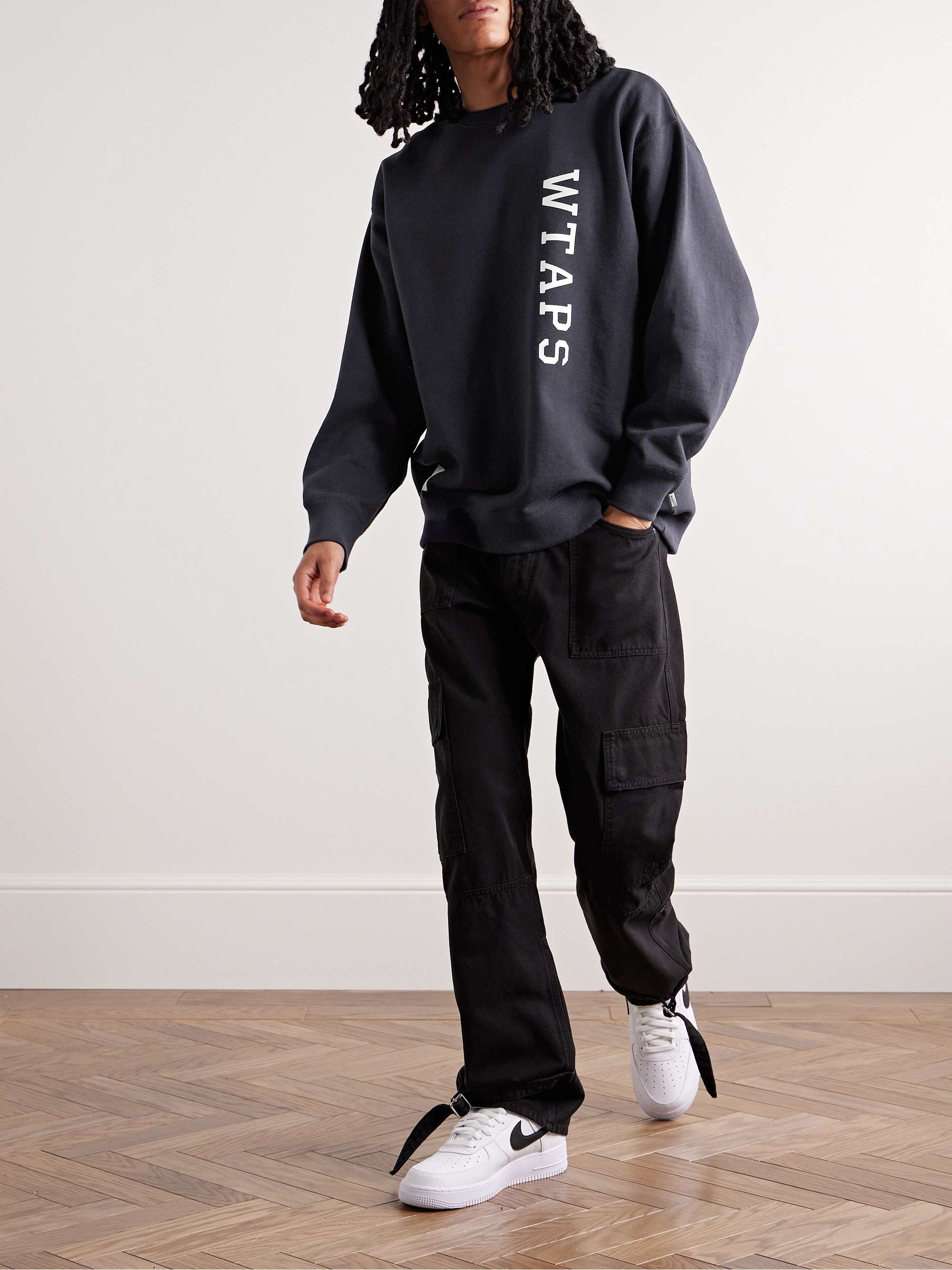 WTAPS® Logo-Print Cotton-Jersey Sweatshirt