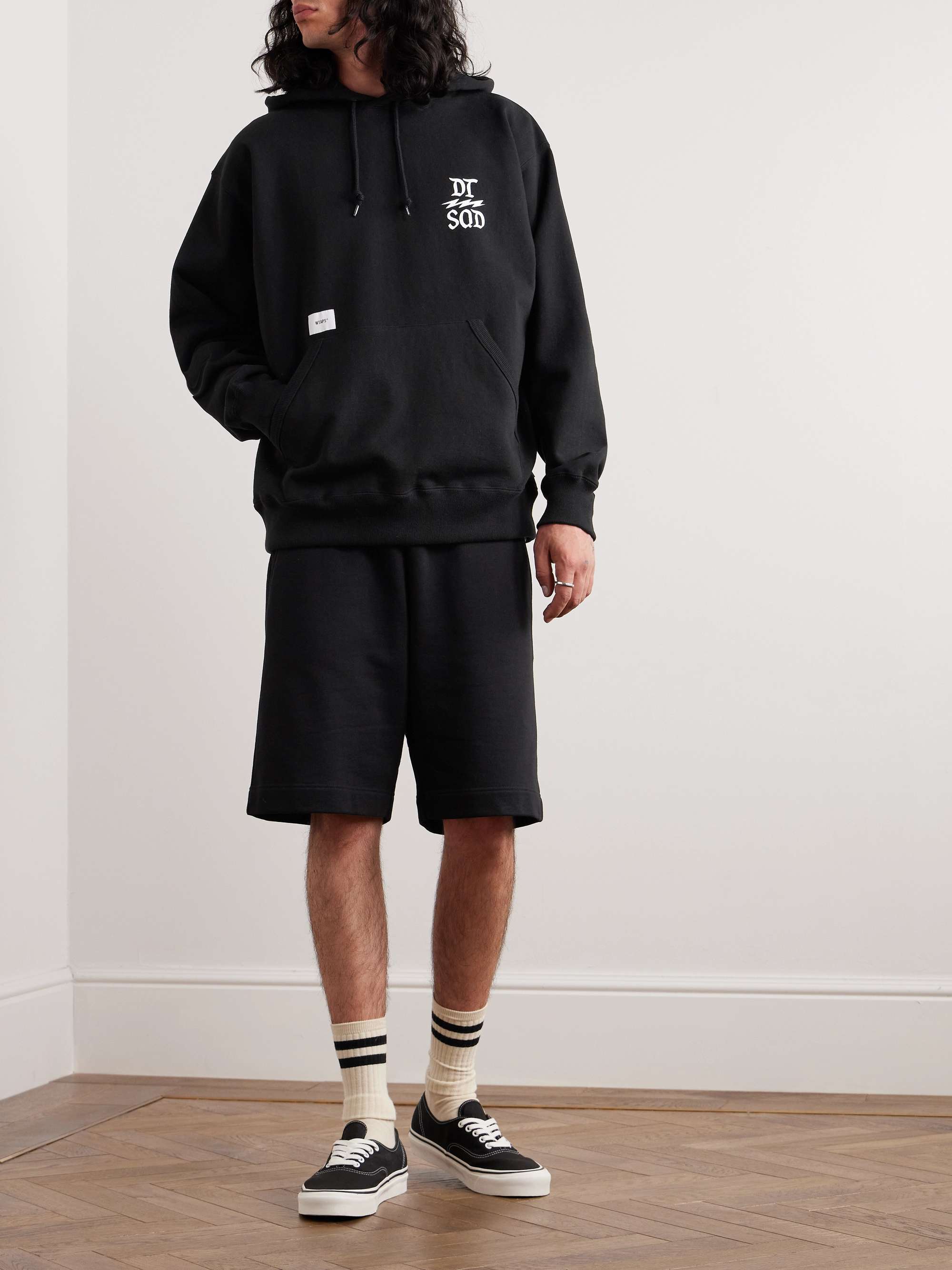 WTAPS® Logo-Print Cotton-Fleece Hoodie for Men