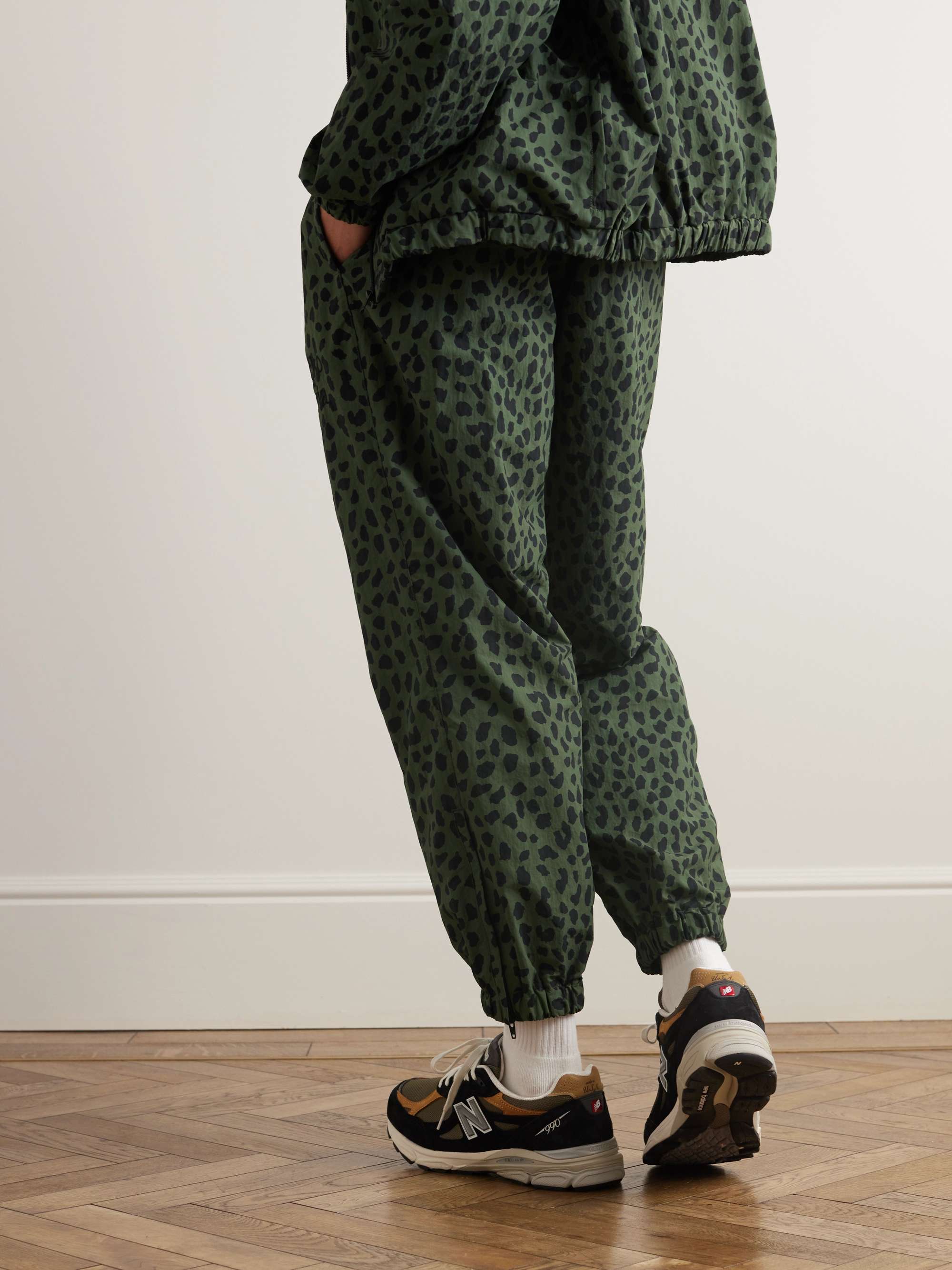 Gramicci Tapered Belted Leopard-Print Nylon Track Pants