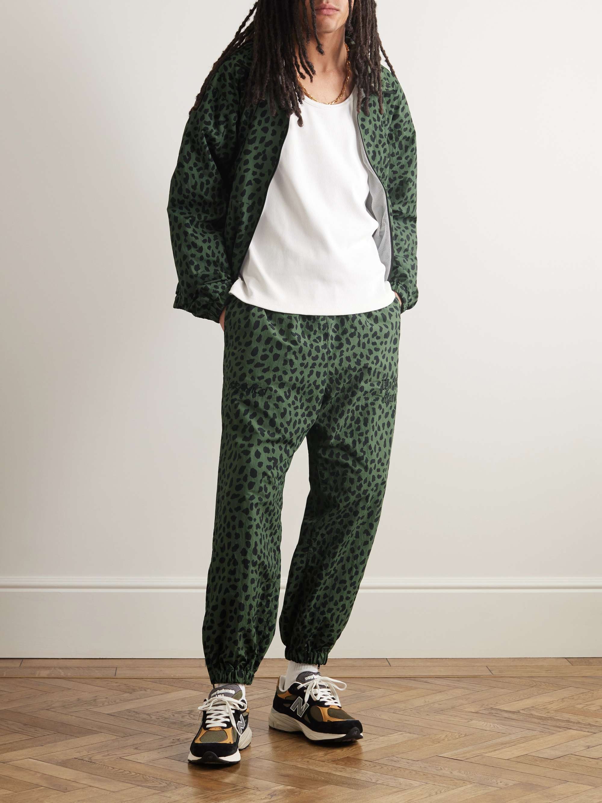 Gramicci Tapered Belted Leopard-Print Nylon Track Pants