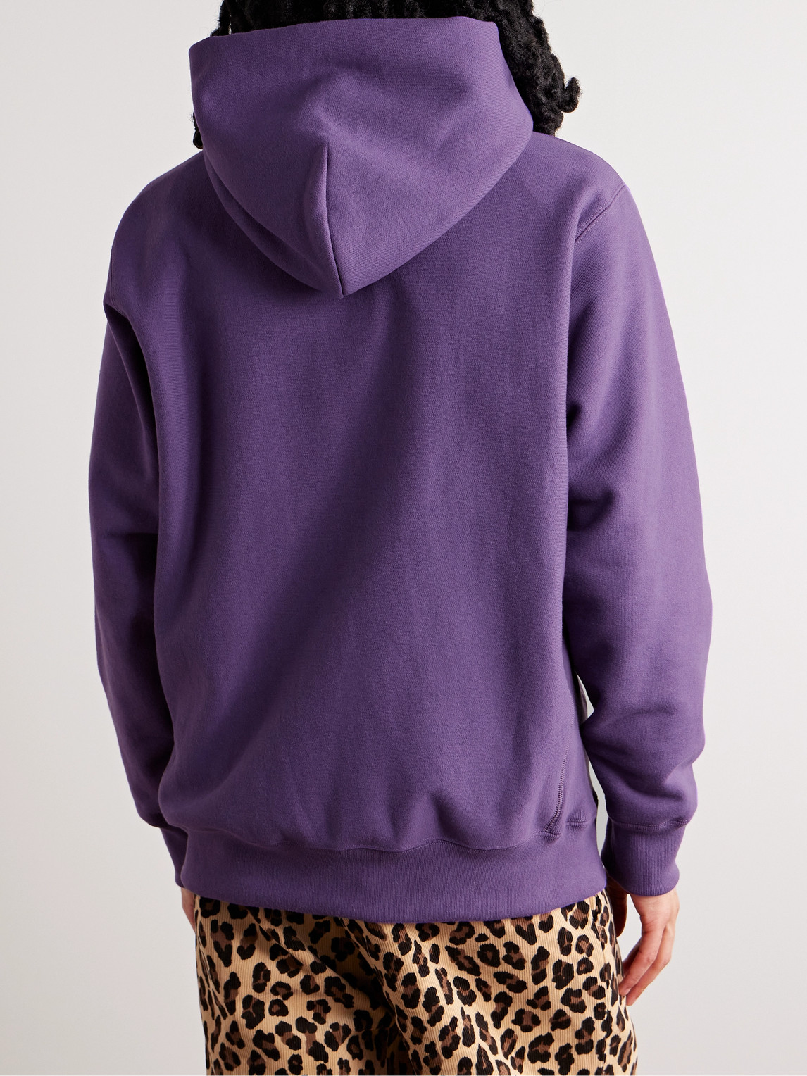 Logo-print Cotton-jersey Hoodie In Purple