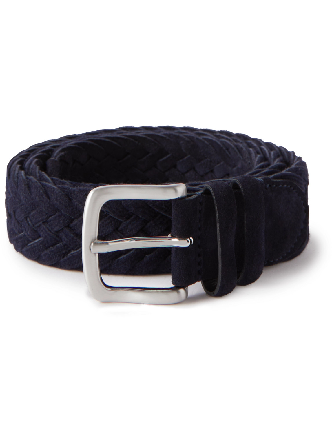 Mr P 3.5cm Woven Suede Belt In Blue