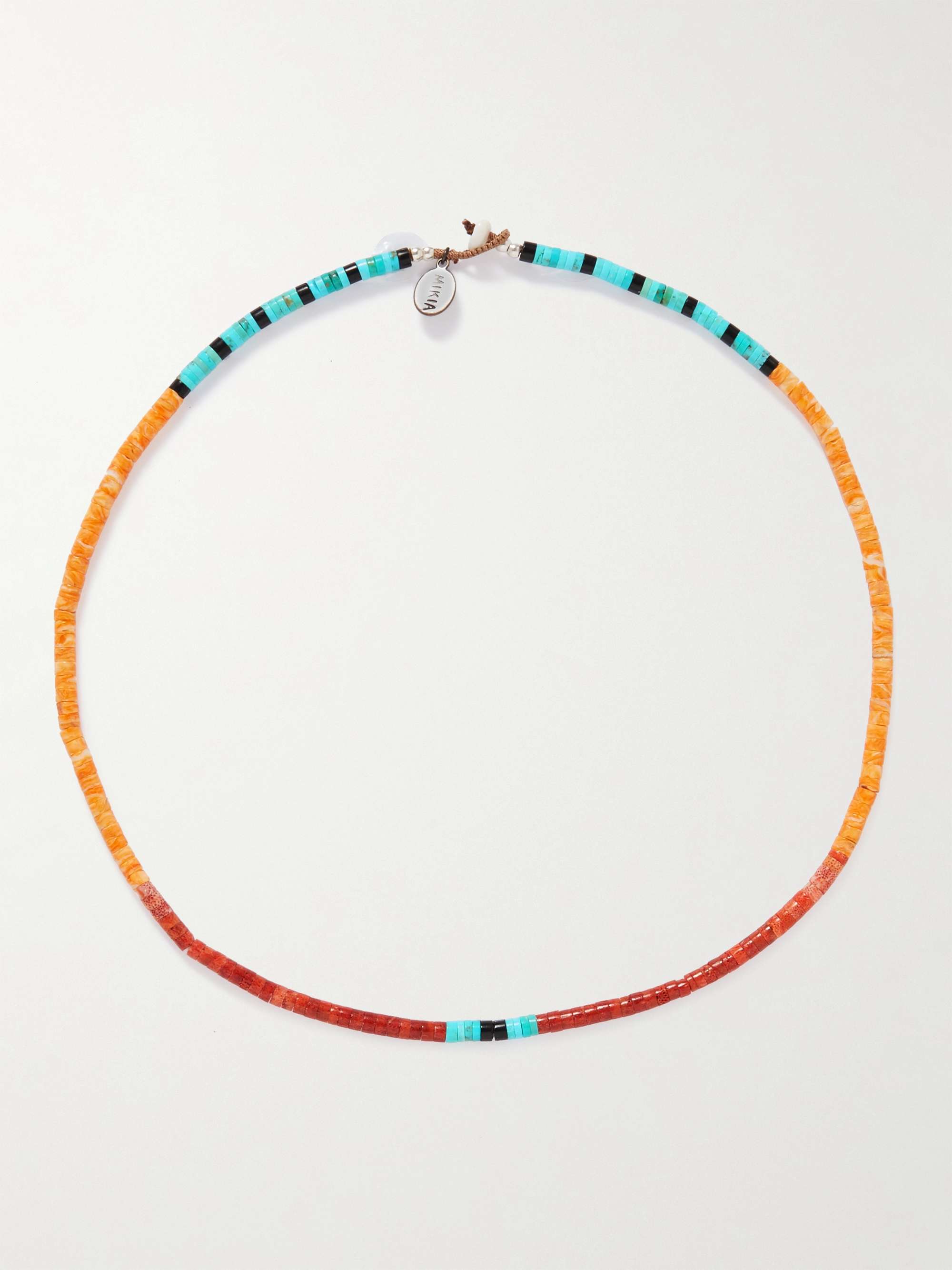 MIKIA Heilish Multi-Stone and Silver Beaded Necklace
