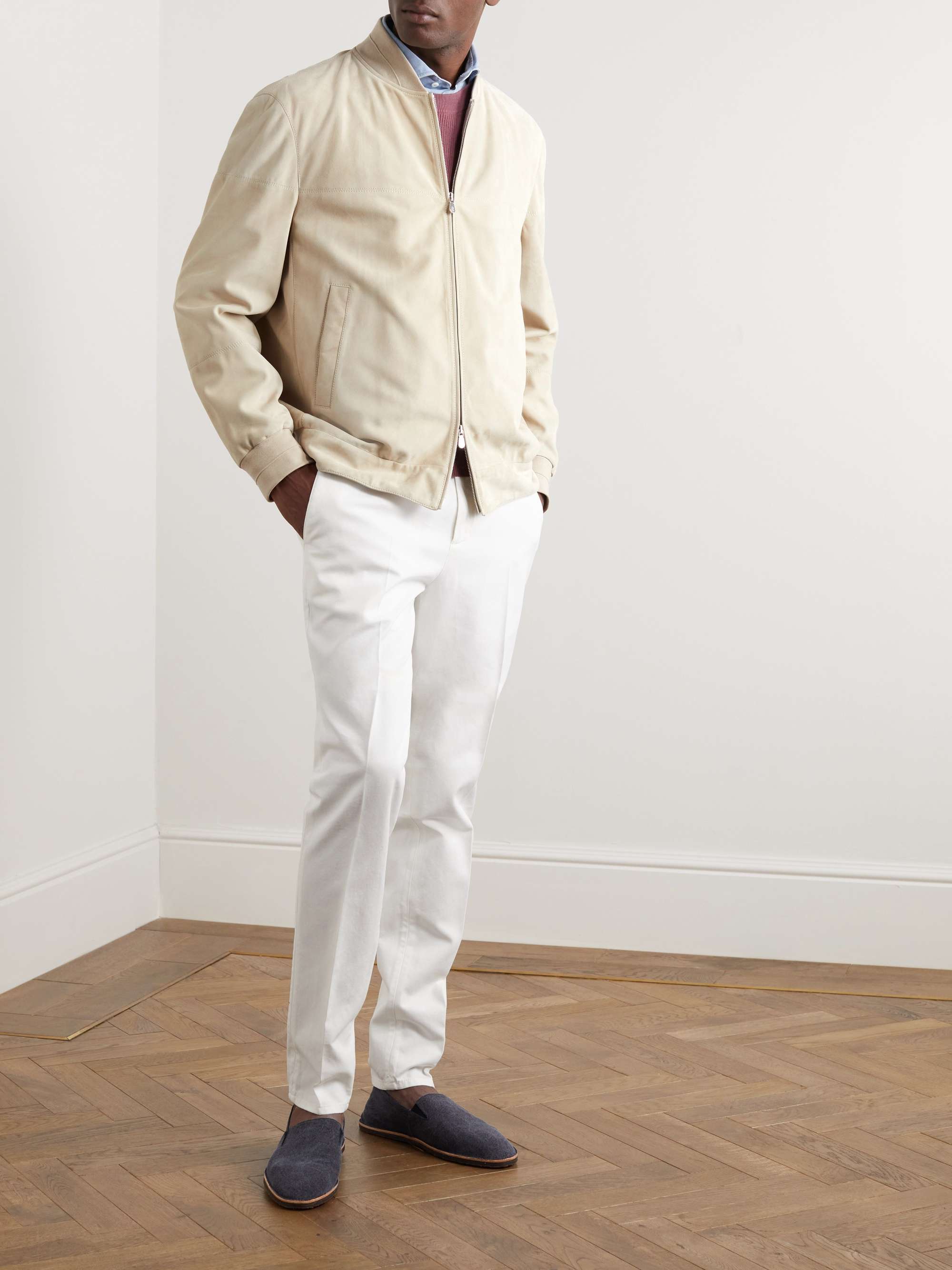 BRUNELLO CUCINELLI Nubuck Bomber Jacket for Men | MR PORTER