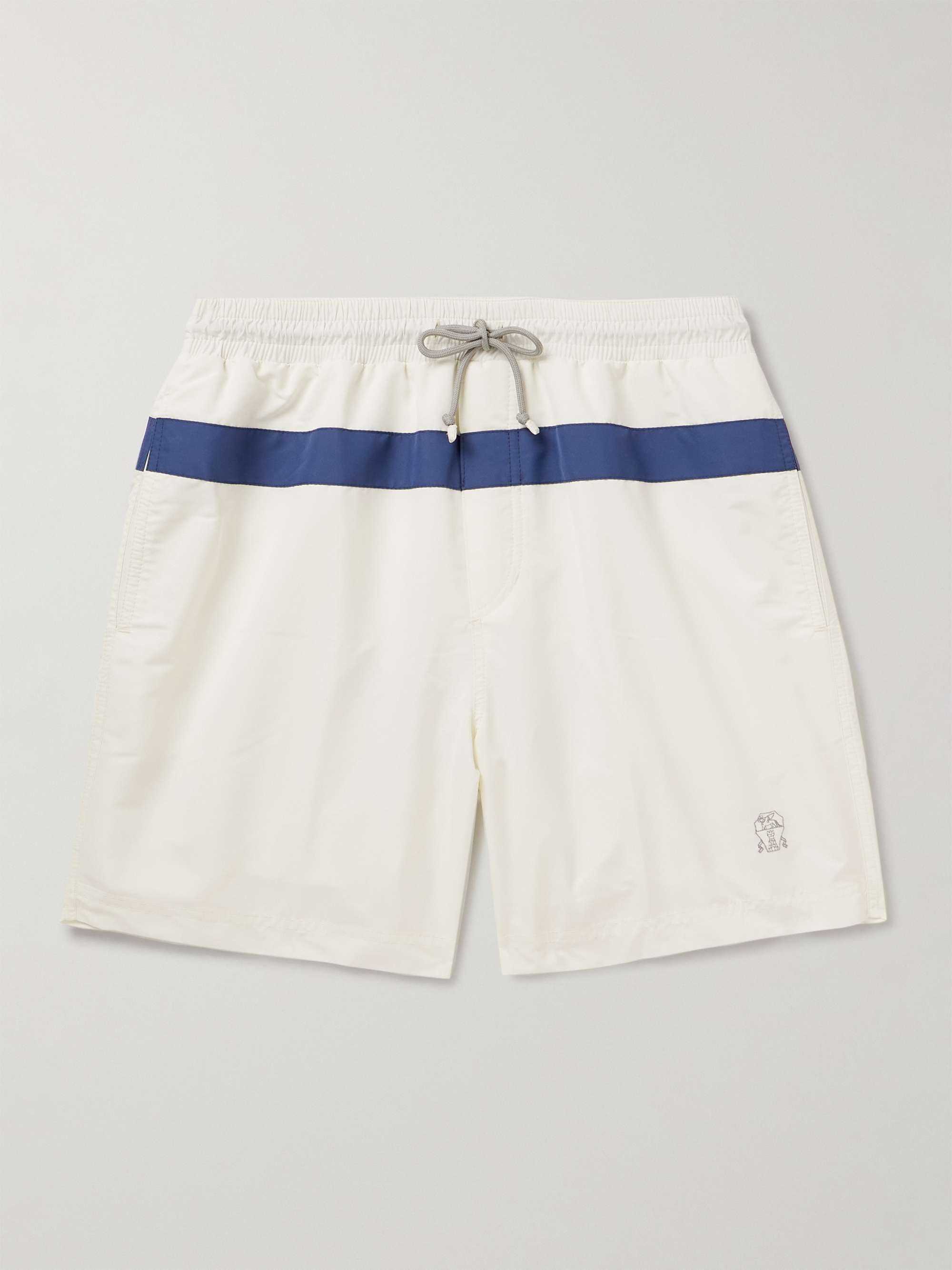 BRUNELLO CUCINELLI Straight-Leg Striped Swim Shorts for Men | MR PORTER