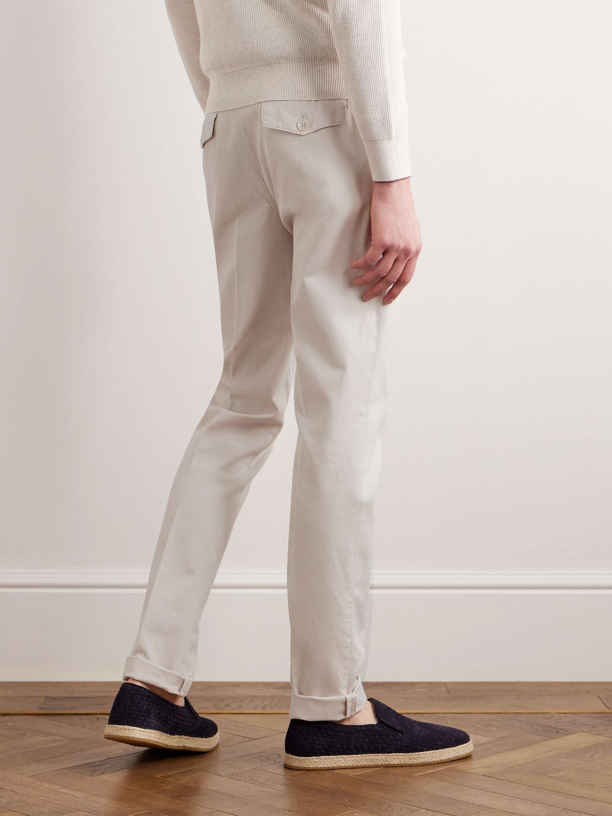 BRUNELLO CUCINELLI Straight-Leg Cotton-Twill Trousers