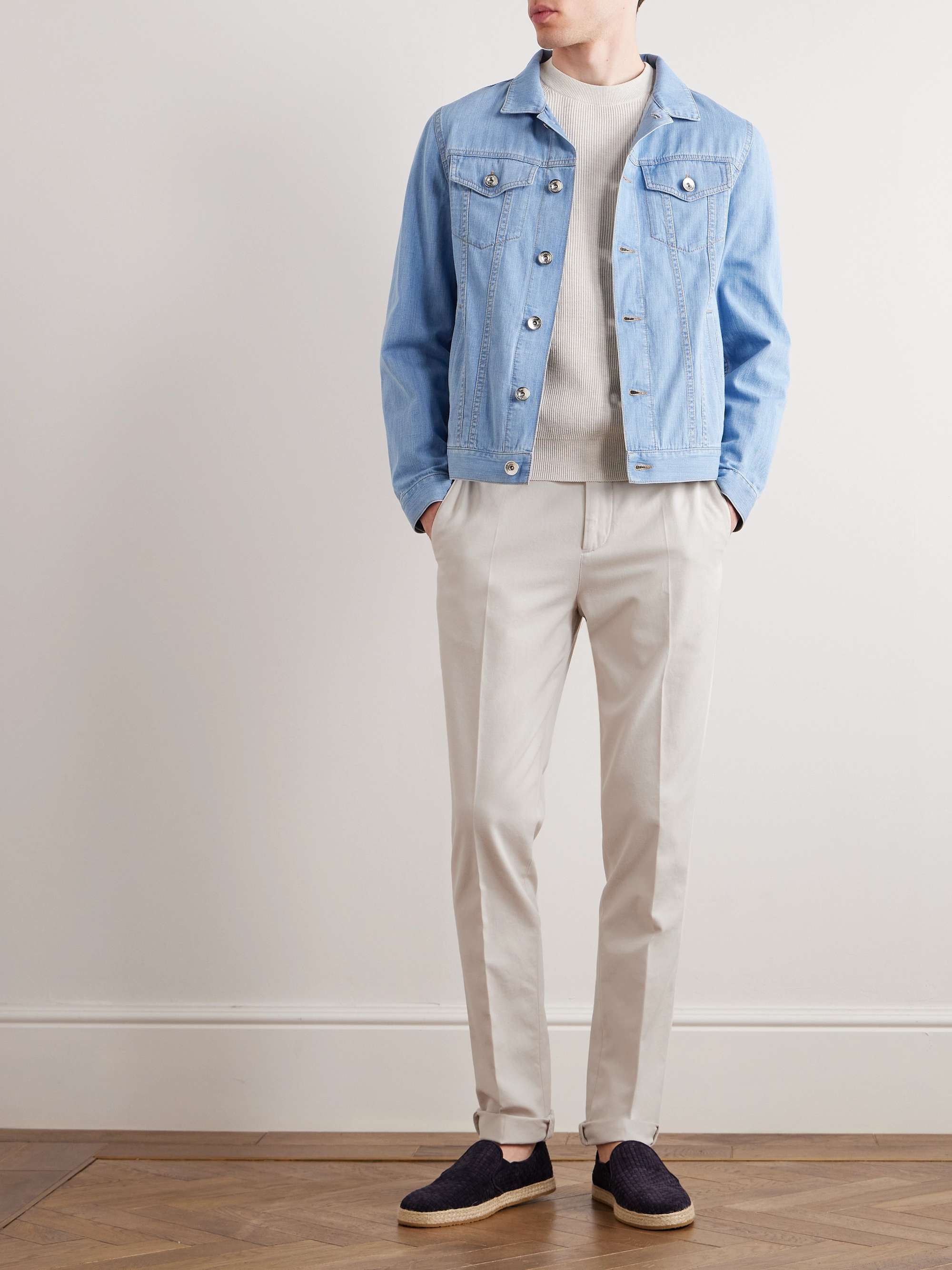BRUNELLO CUCINELLI Straight-Leg Cotton-Twill Trousers