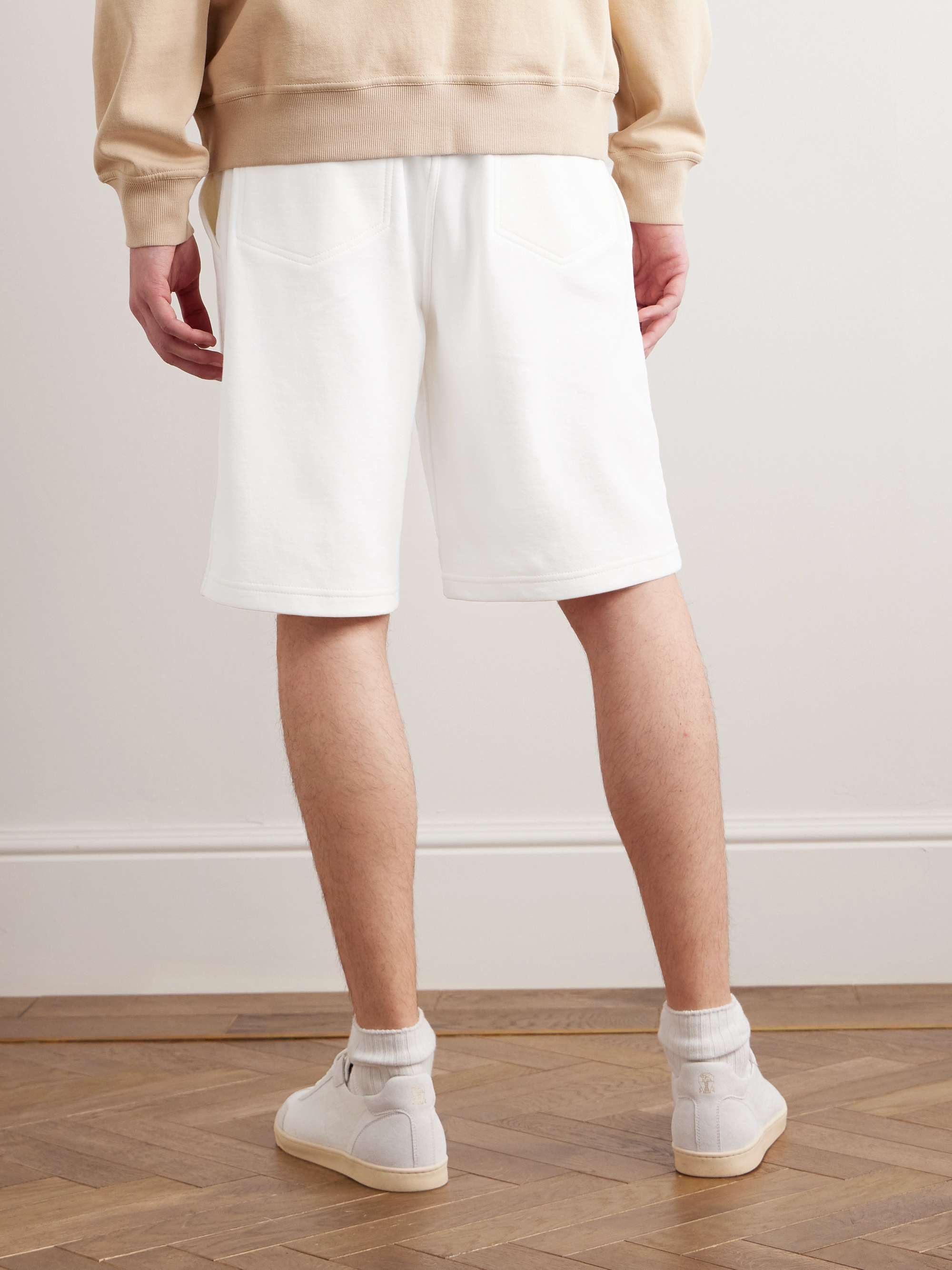 BRUNELLO CUCINELLI Straight-Leg Cotton-Blend Jersey Drawstring Shorts