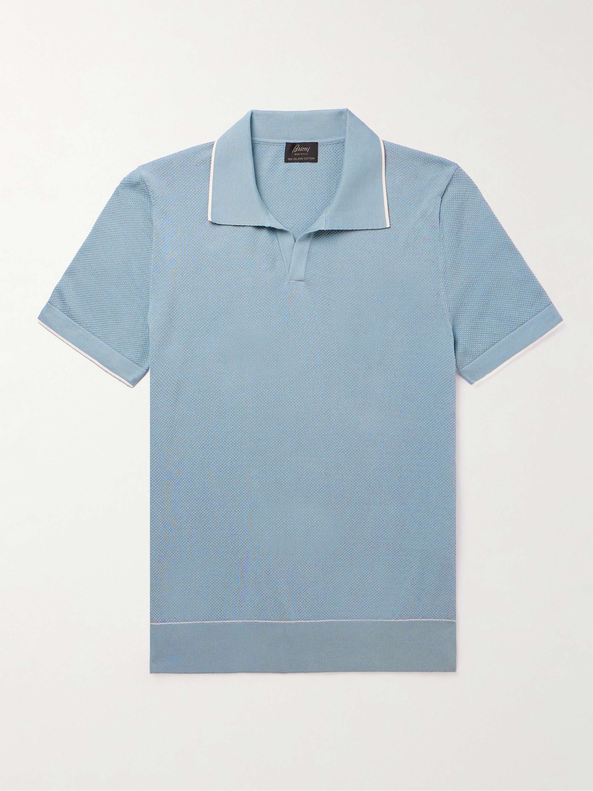 BRIONI Honeycomb Knit Cotton Polo Shirt for Men MR PORTER