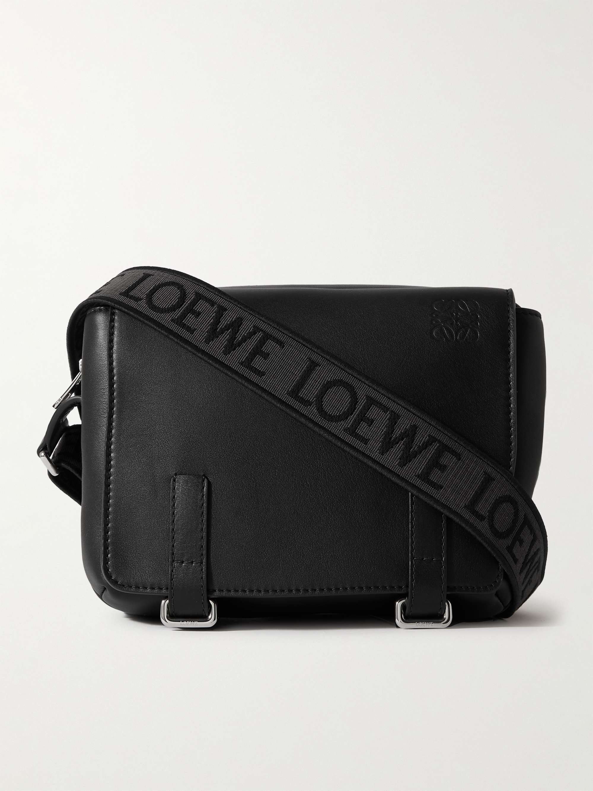 LOEWE Military Leather Messenger Bag for Men