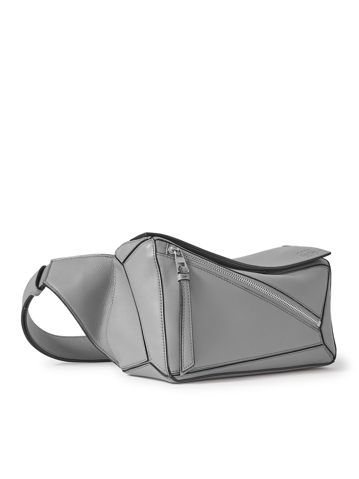 Shop Loewe Puzzle Small Leather Belt Bag In Gray