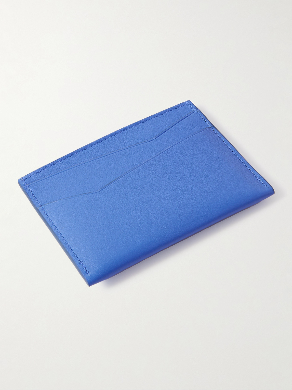 Shop Loewe Puzzle Logo-debossed Leather Cardholder In Blue