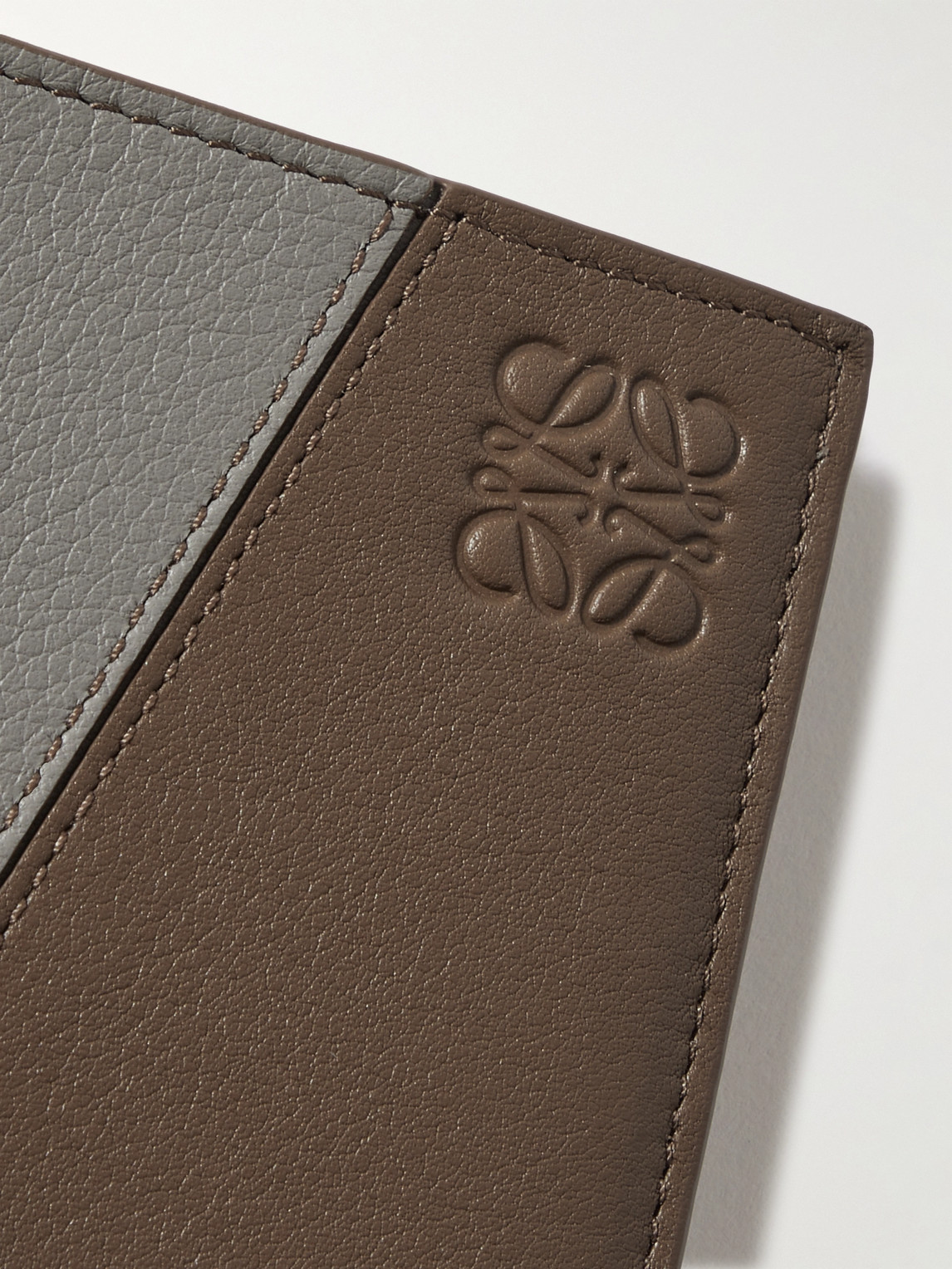 Shop Loewe Puzzle Logo-debossed Leather Bifold Wallet In Brown