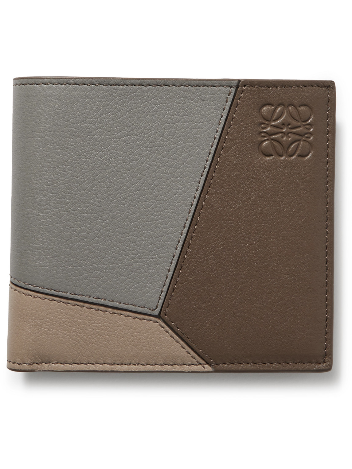 Loewe Puzzle Logo-debossed Leather Bifold Wallet In Brown
